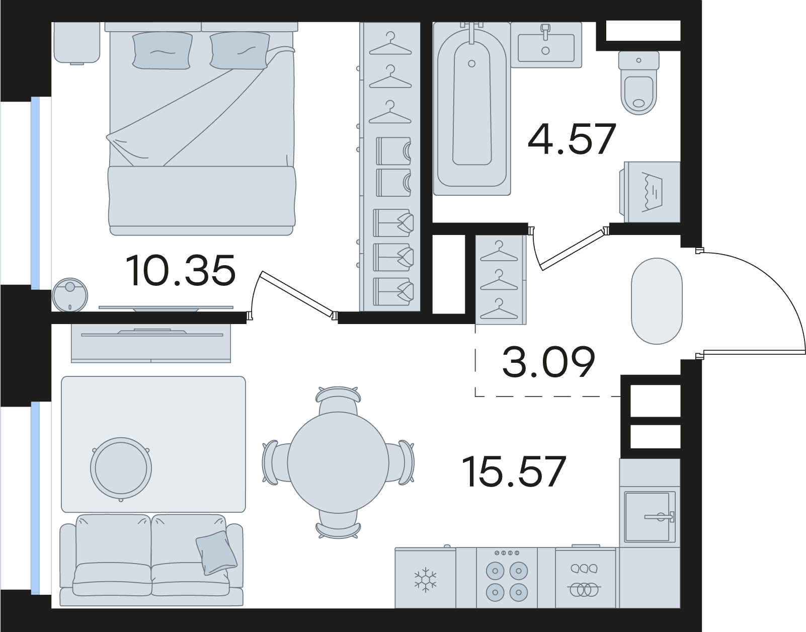 С мебелью