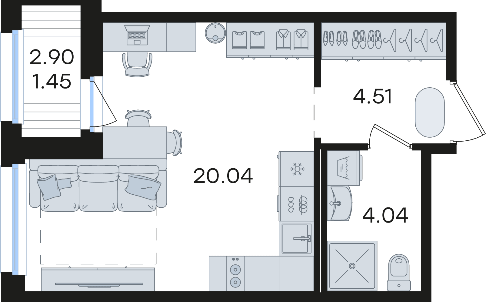 С мебелью
