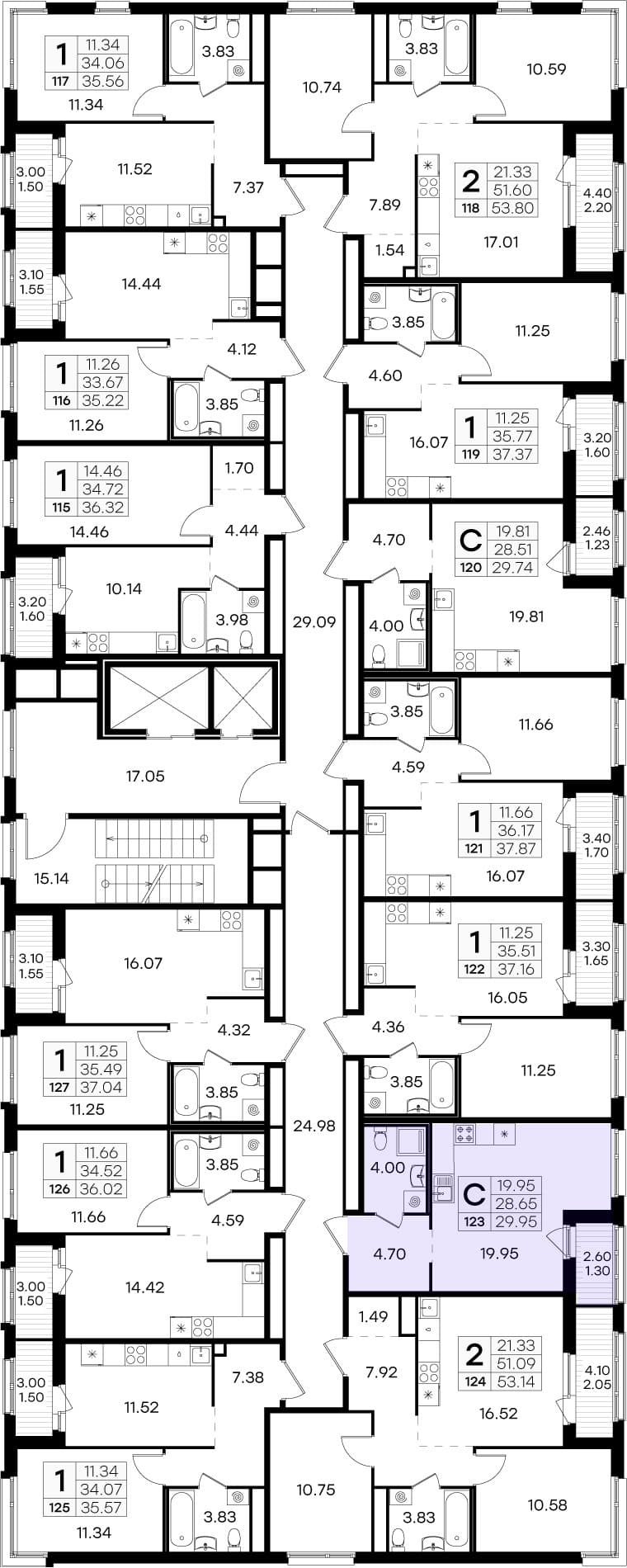 Расположение на этаже