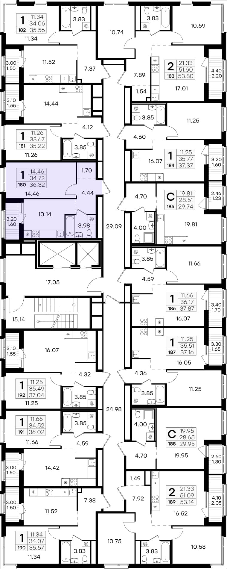 Расположение на этаже