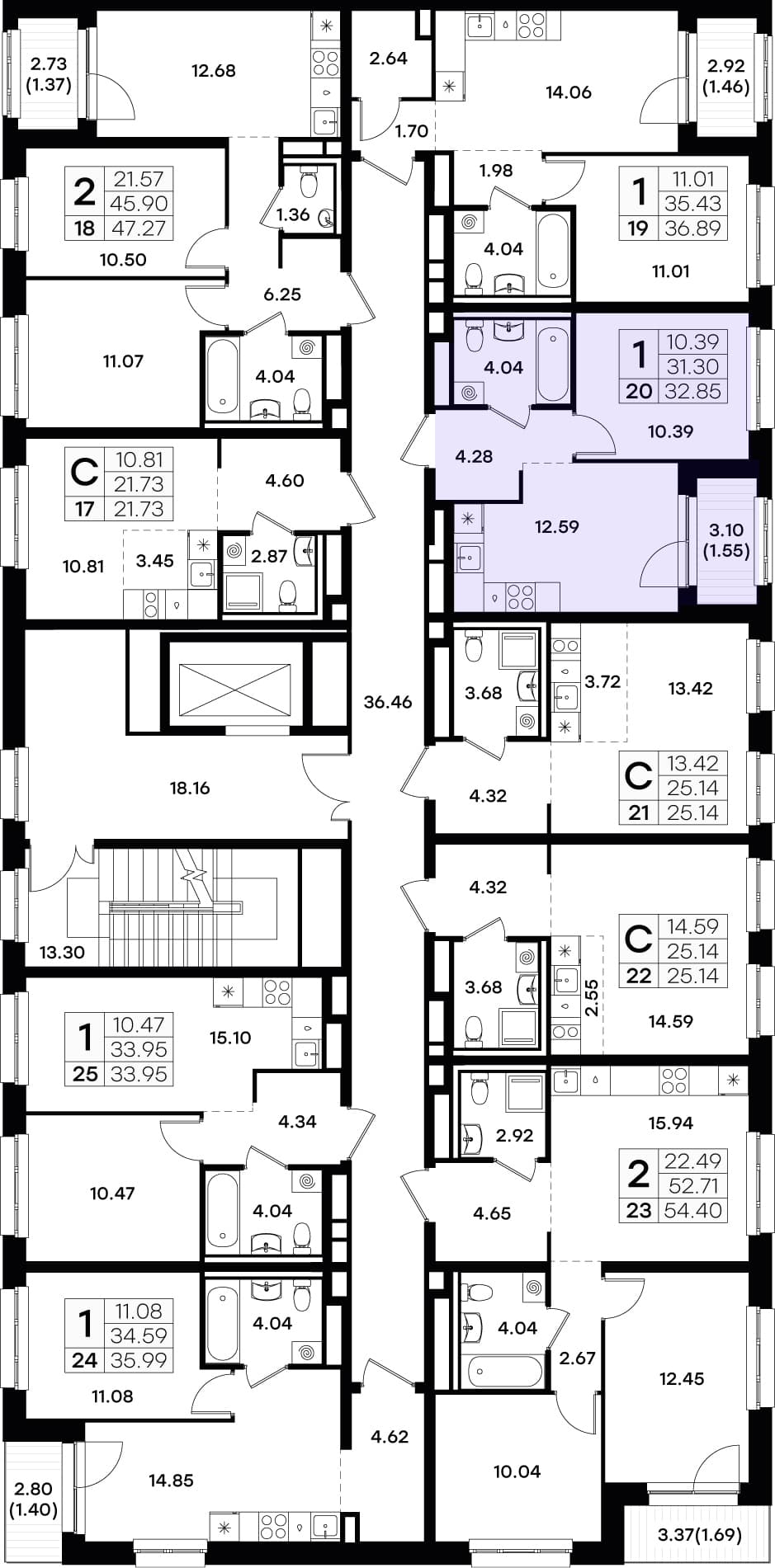 Расположение на этаже