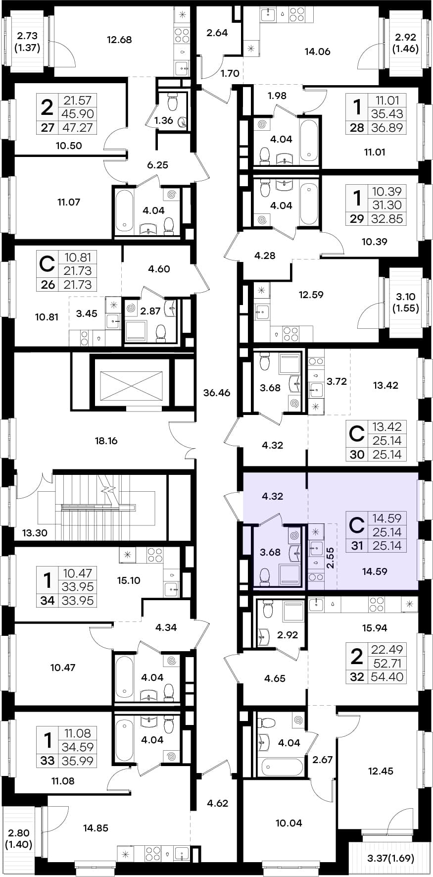 Расположение на этаже