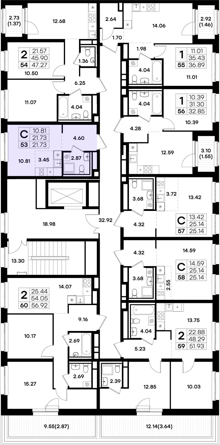 Расположение на этаже