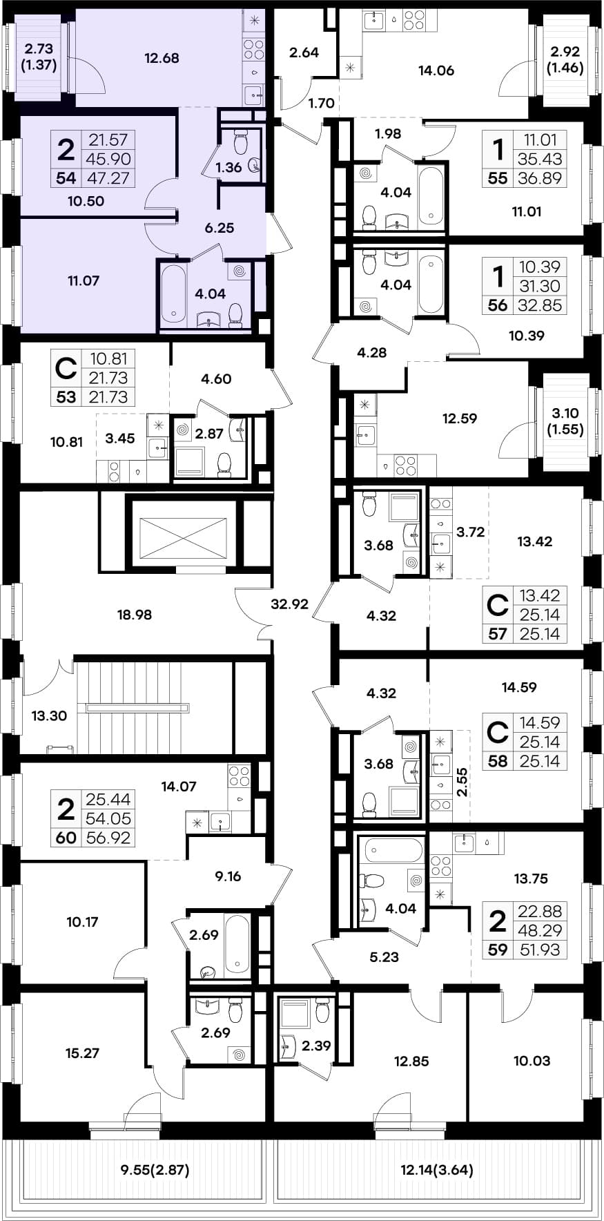 Расположение на этаже