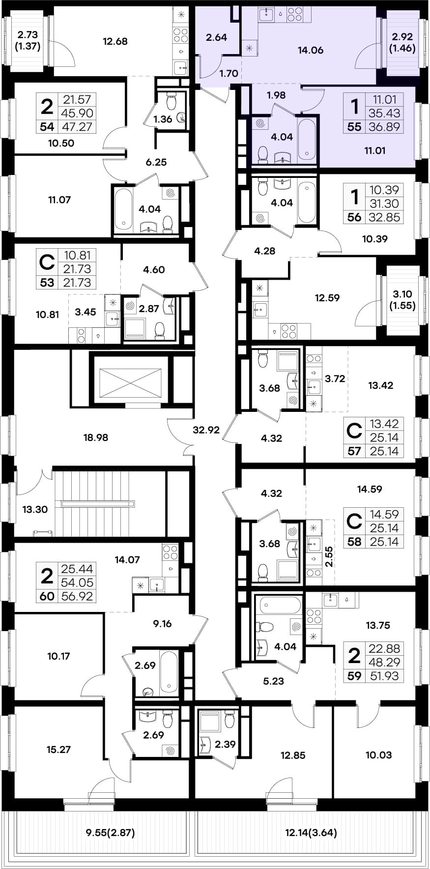 Расположение на этаже