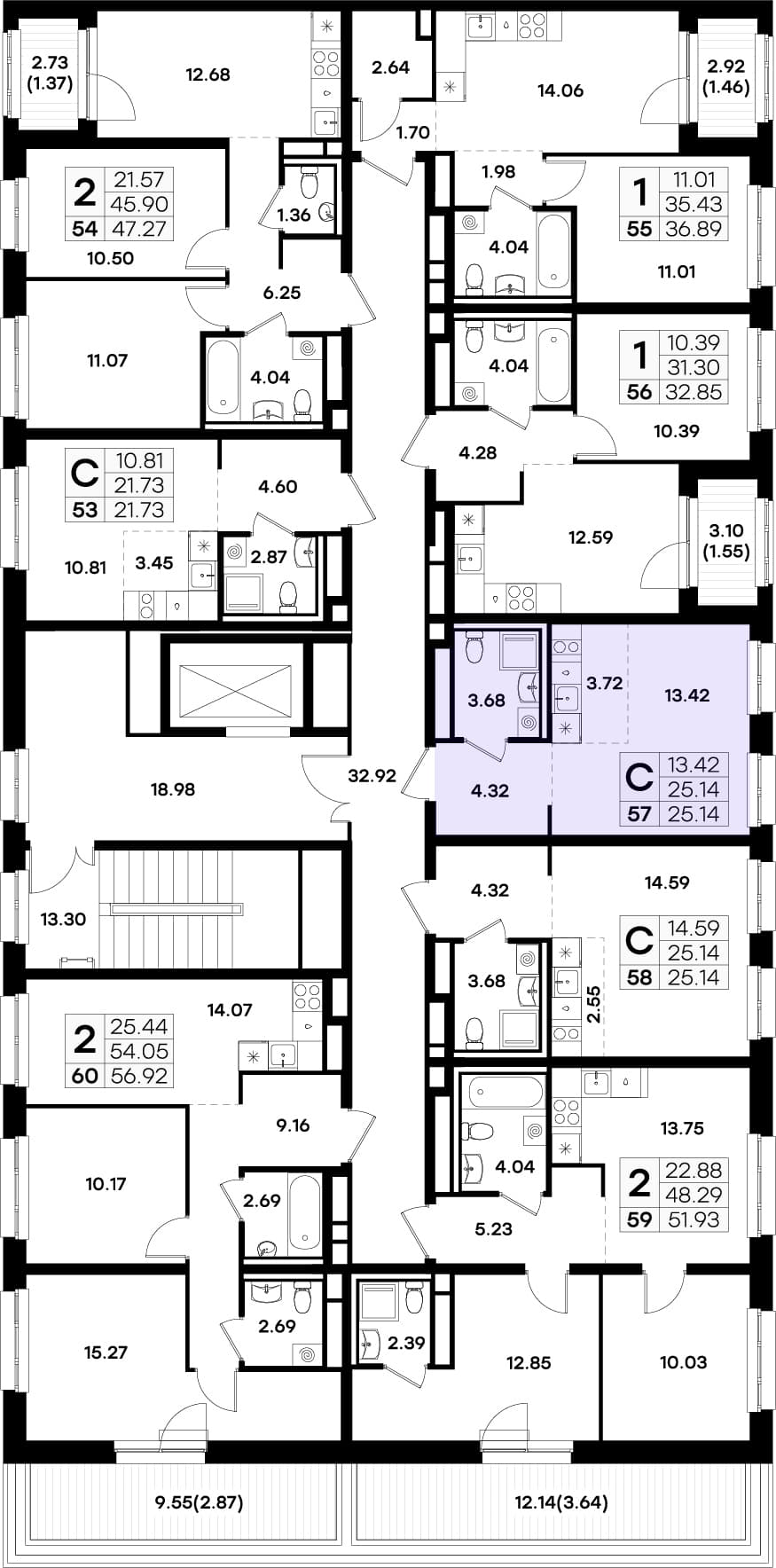 Расположение на этаже