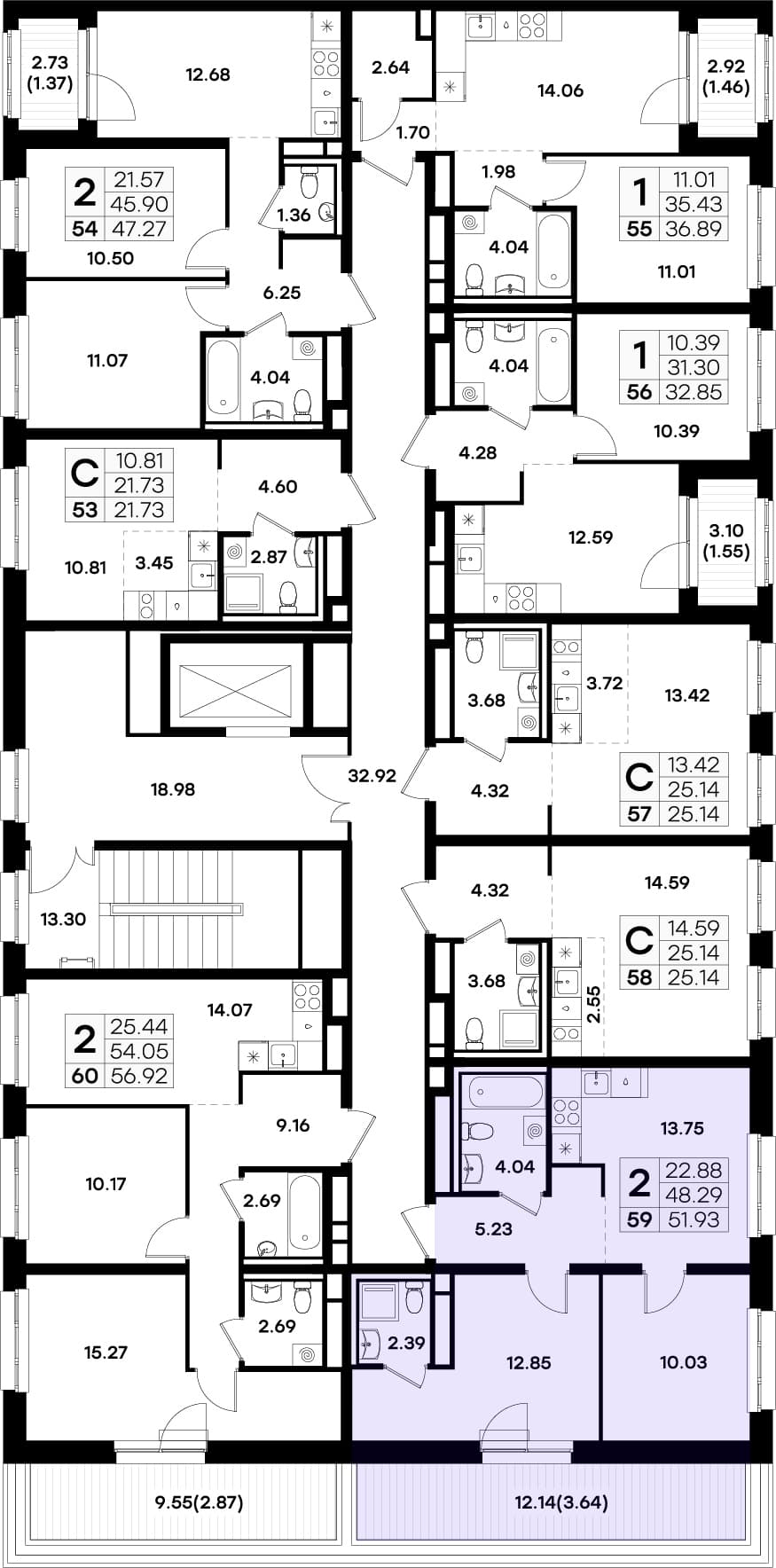 Расположение на этаже