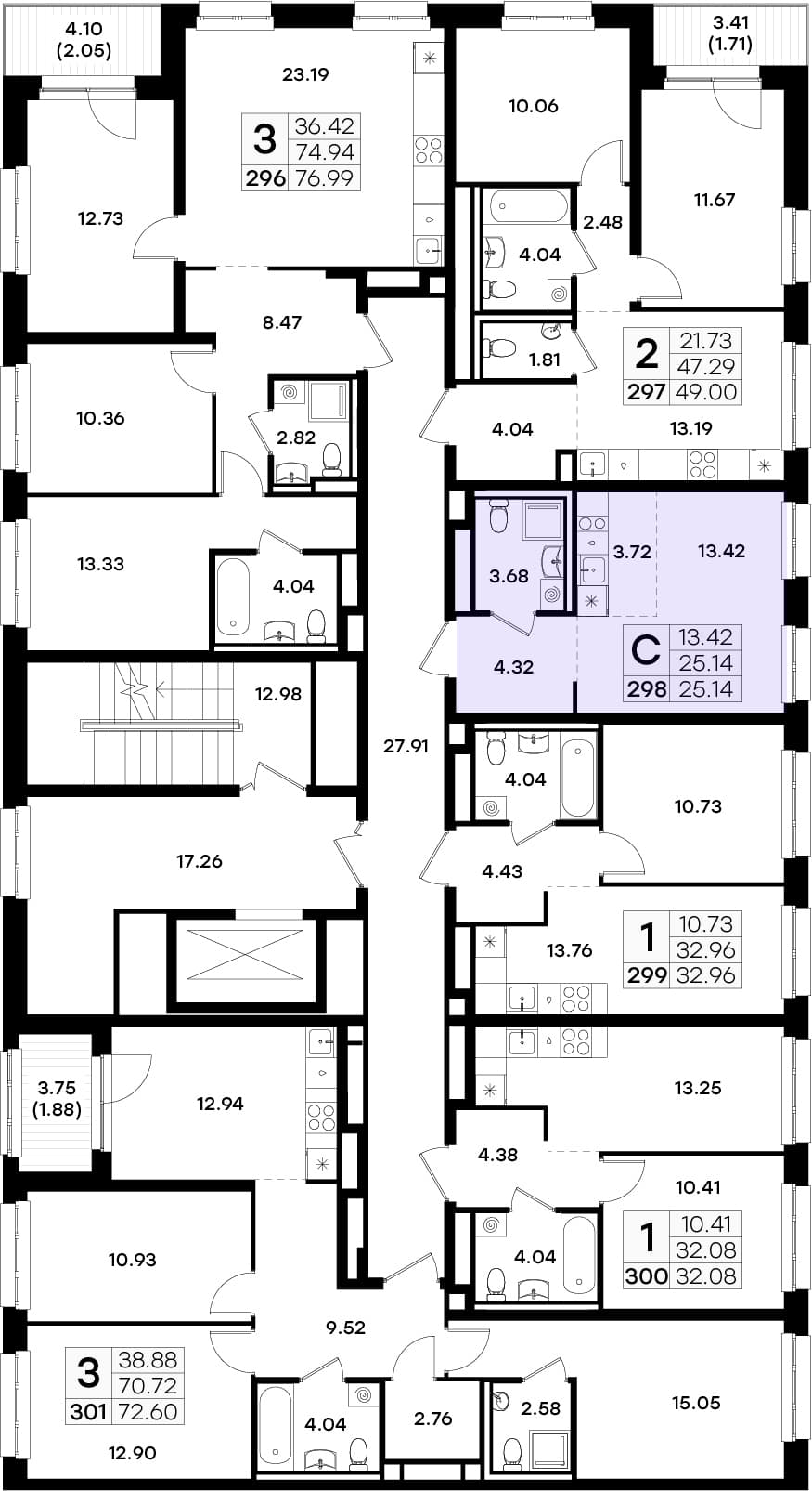 Расположение на этаже