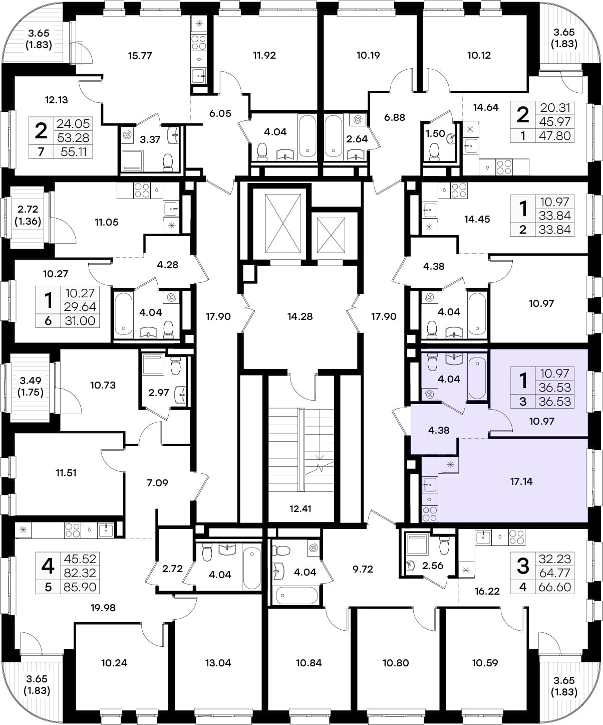 Расположение на этаже