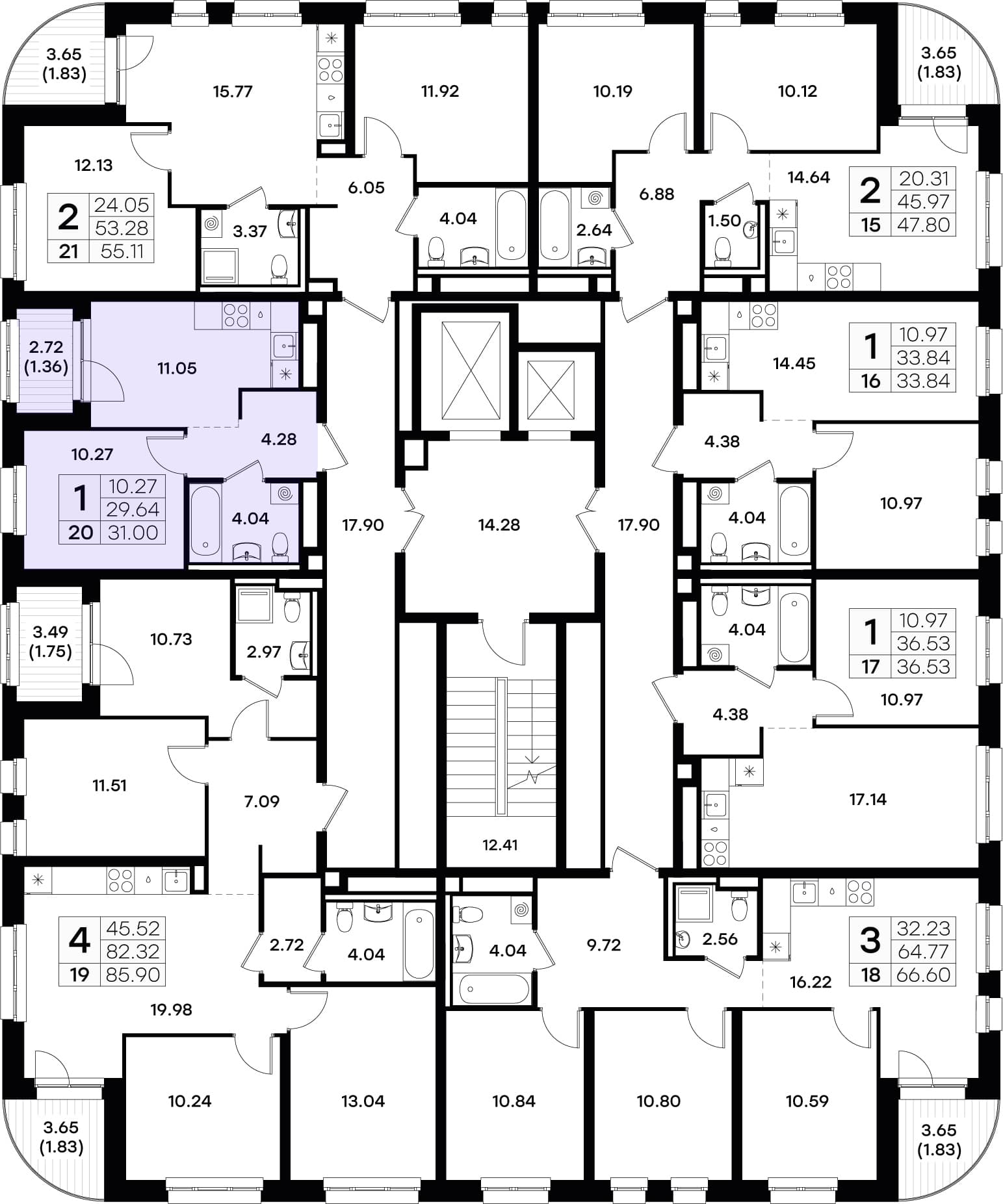 Расположение на этаже