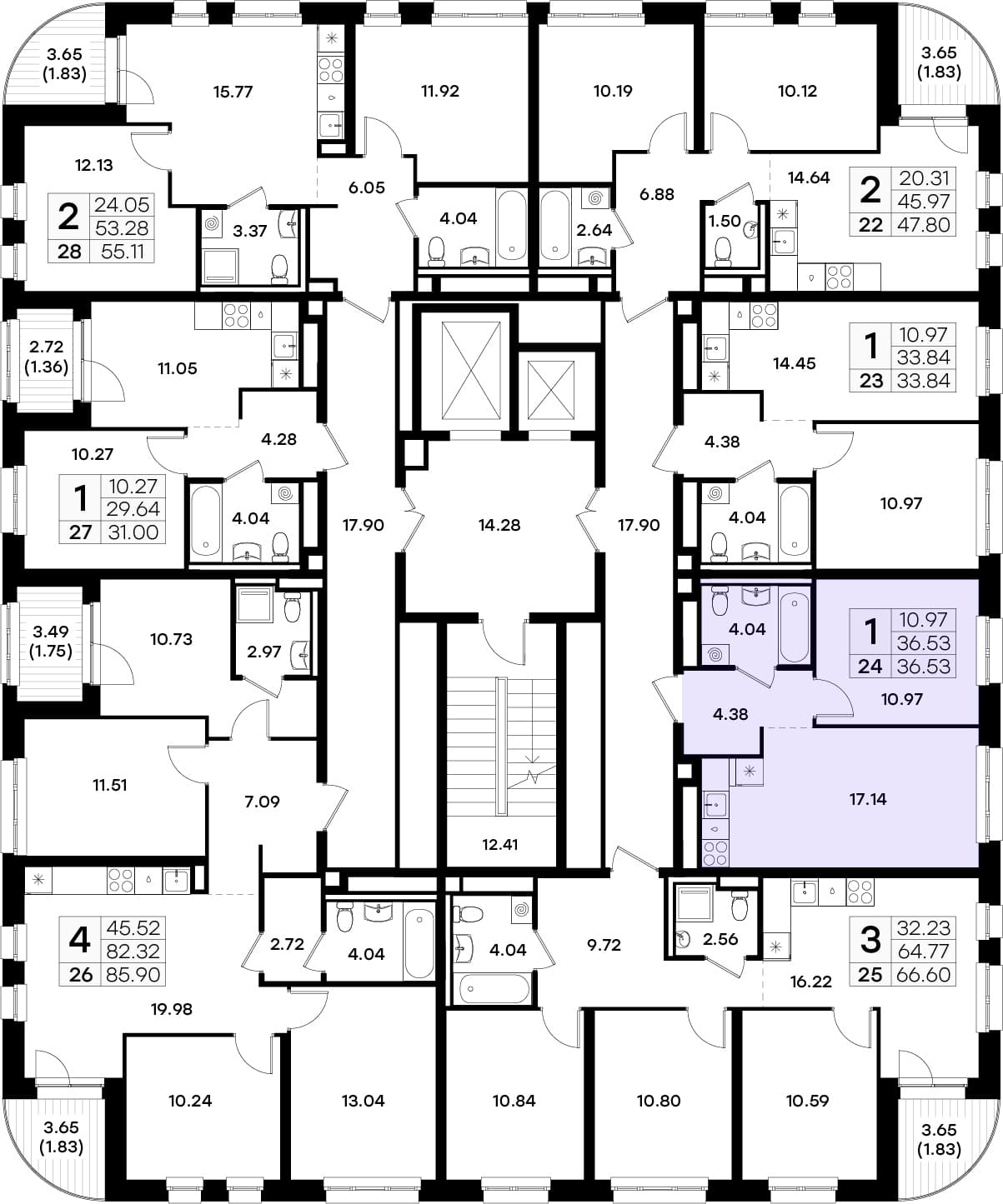 Расположение на этаже