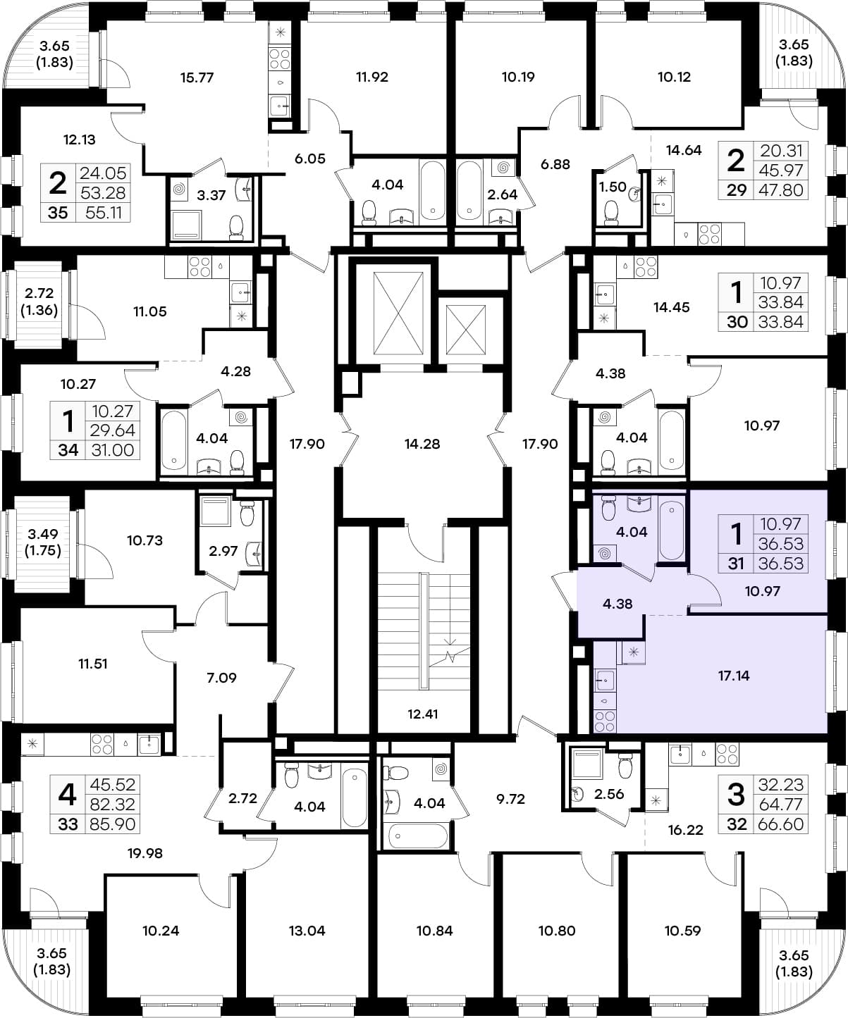 Расположение на этаже