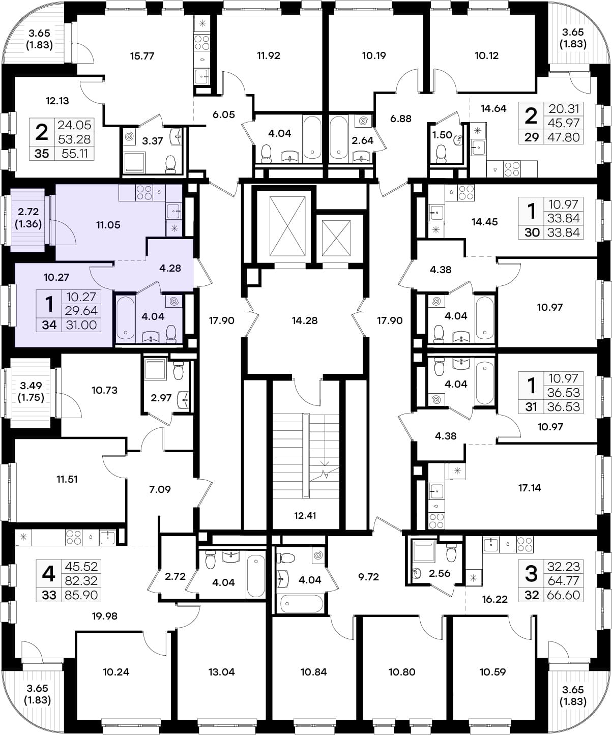 Расположение на этаже