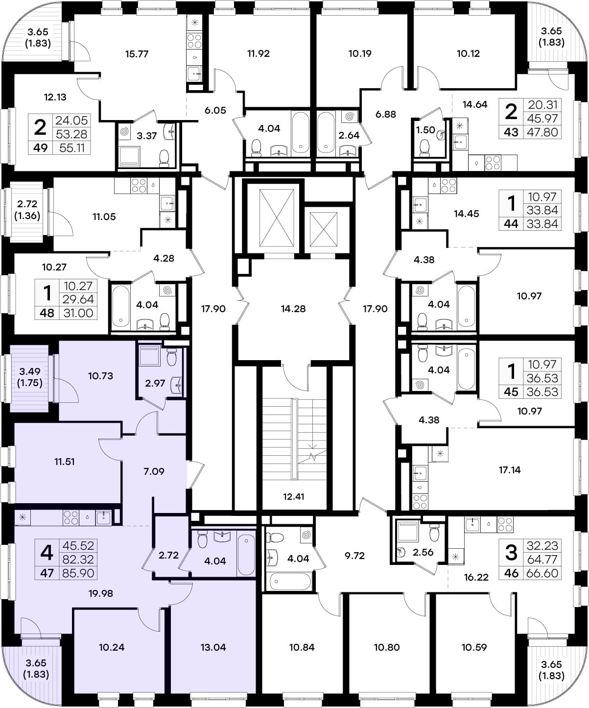 Расположение на этаже