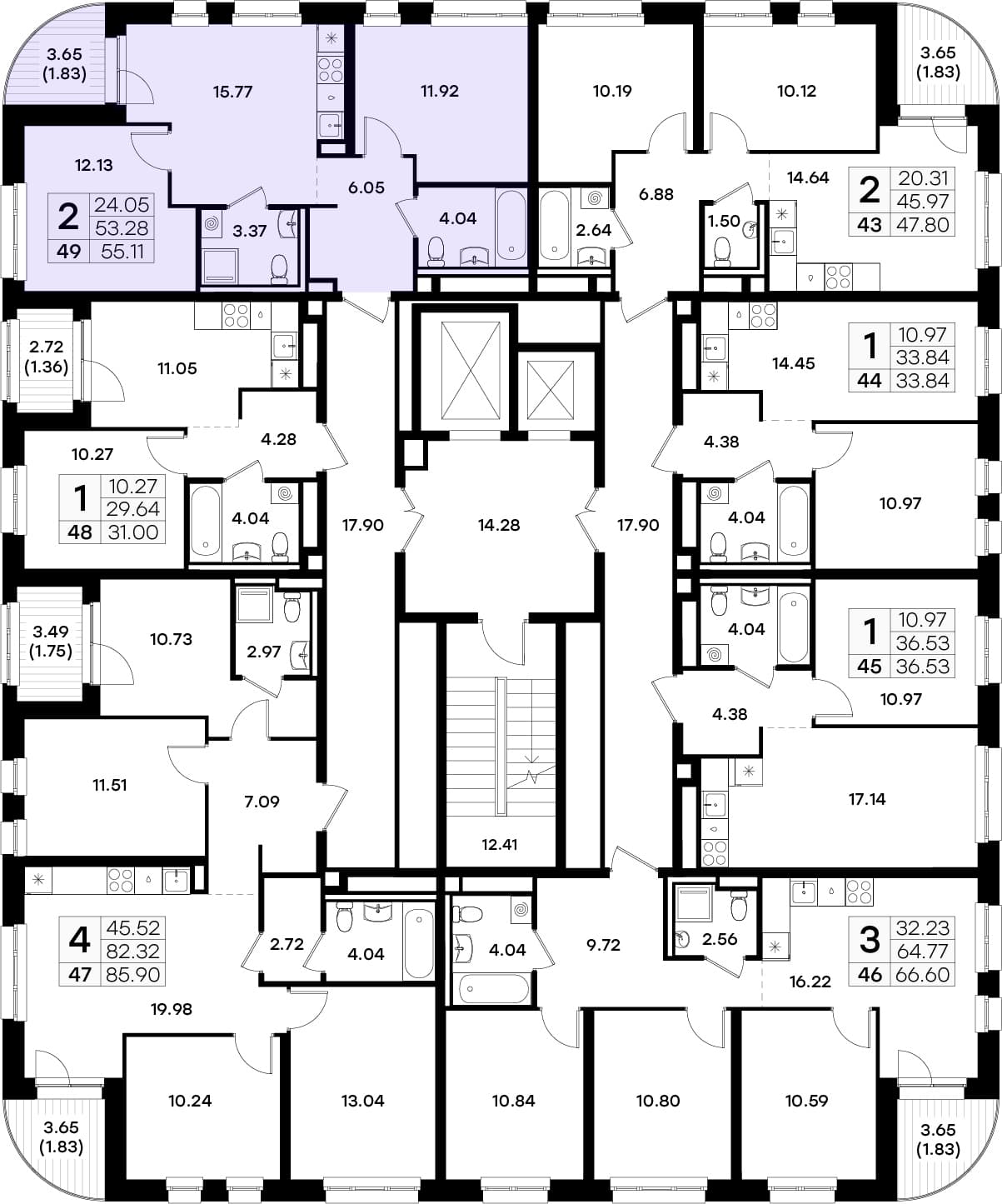 Расположение на этаже