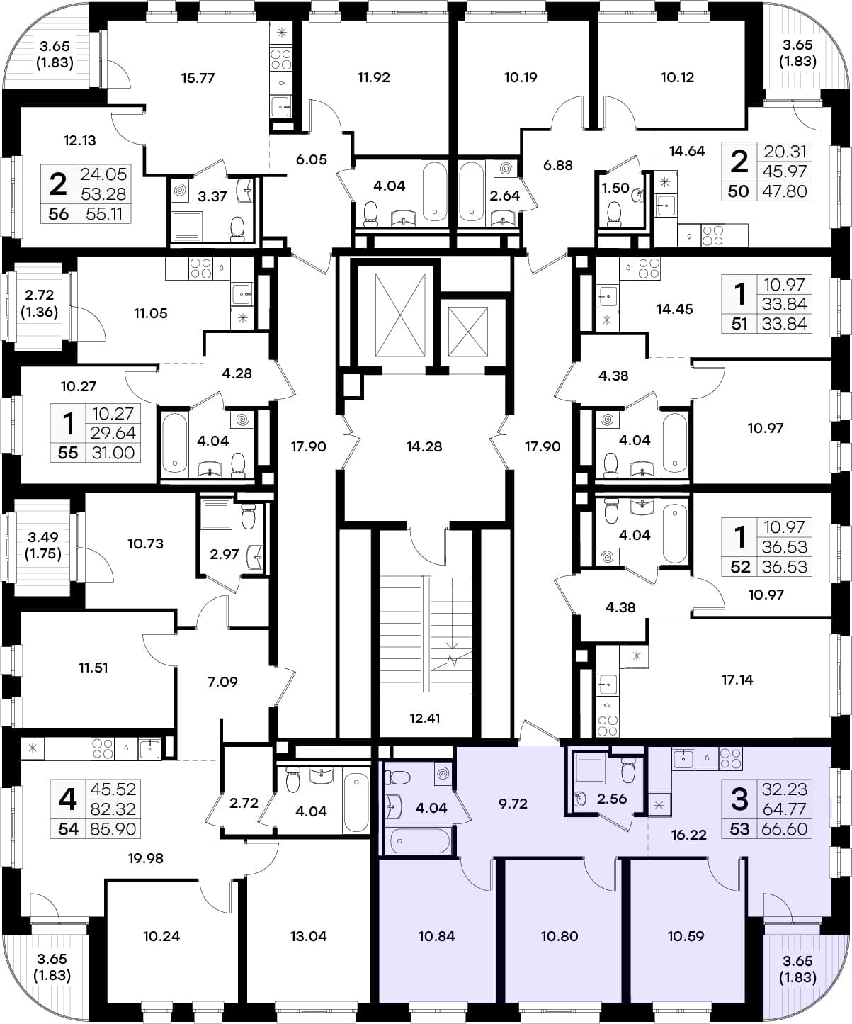 Расположение на этаже