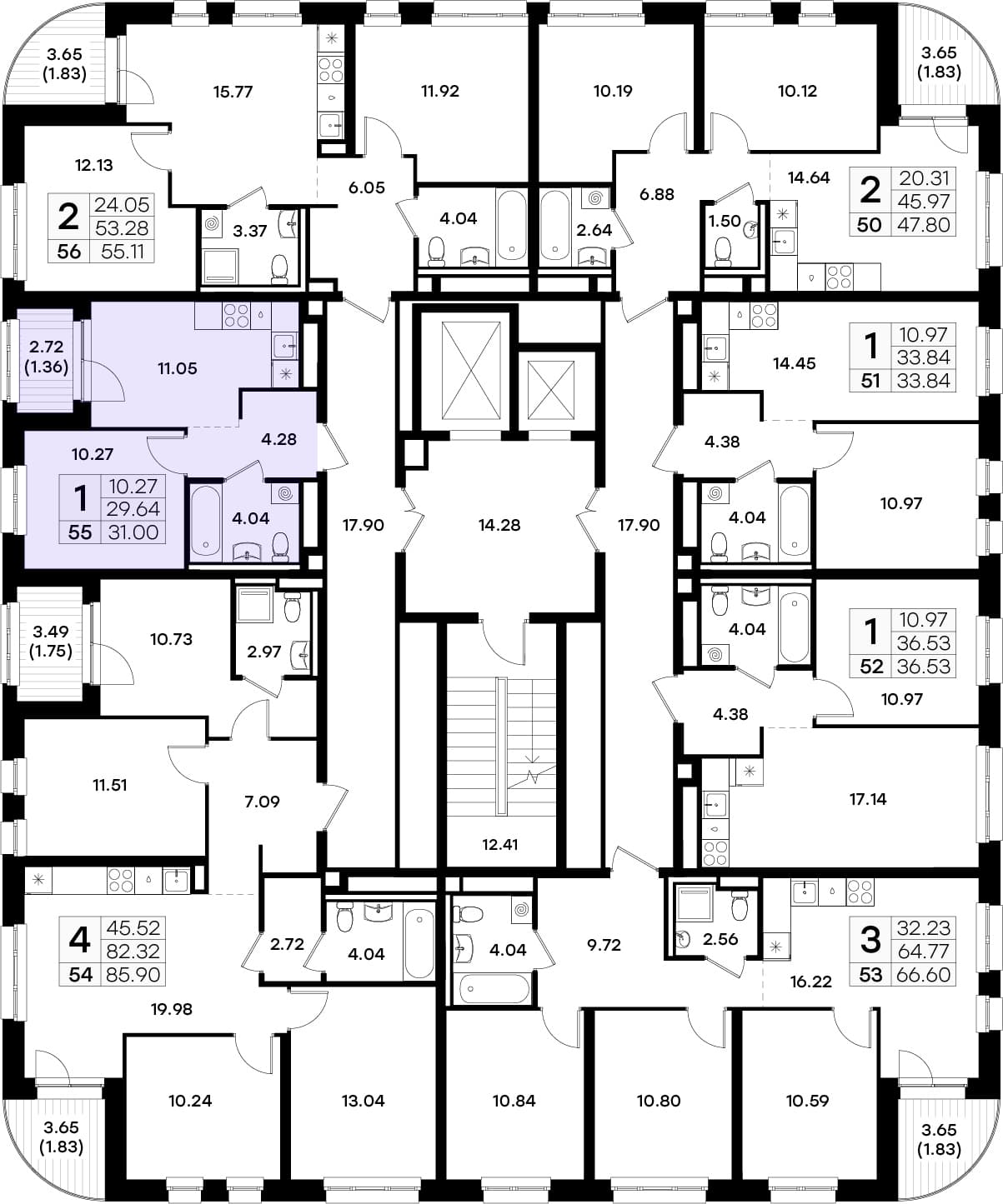 Расположение на этаже