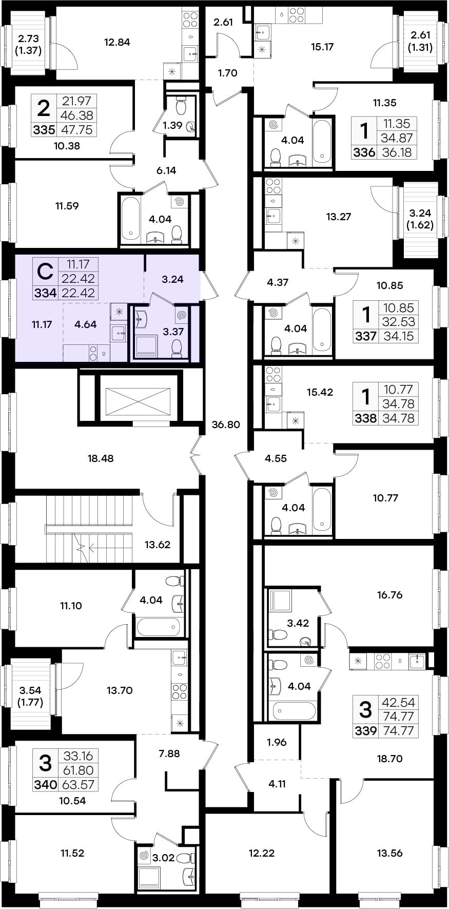 Расположение на этаже