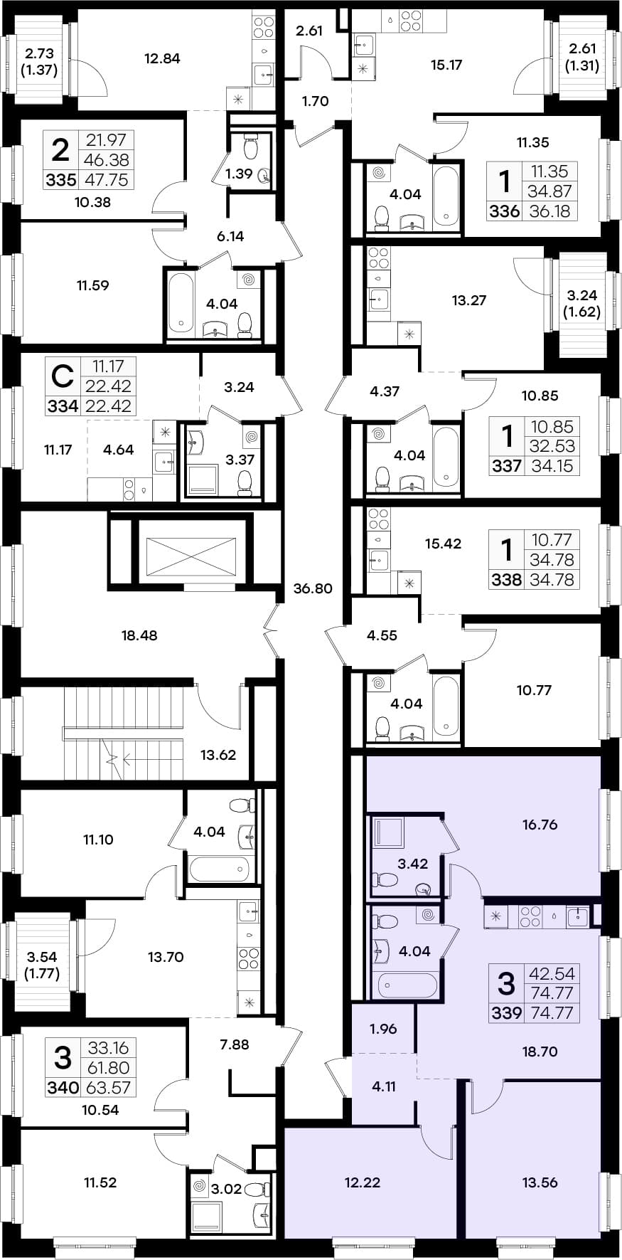 Расположение на этаже