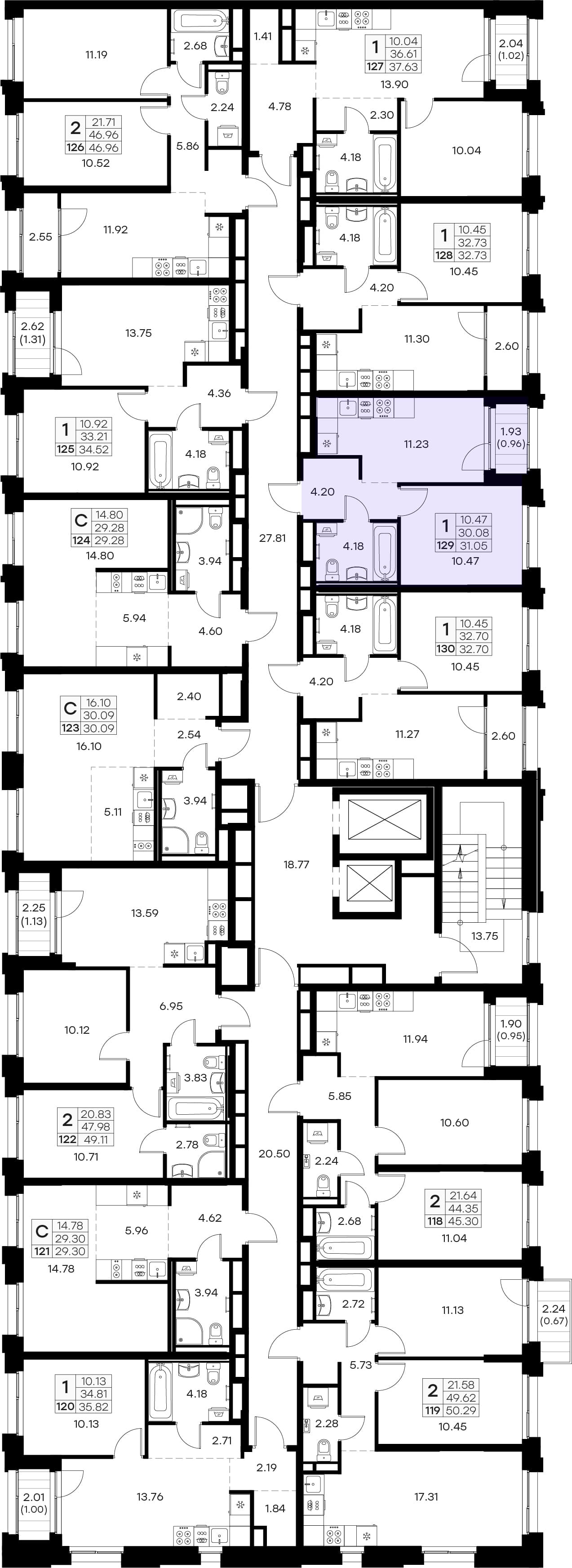 Расположение на этаже