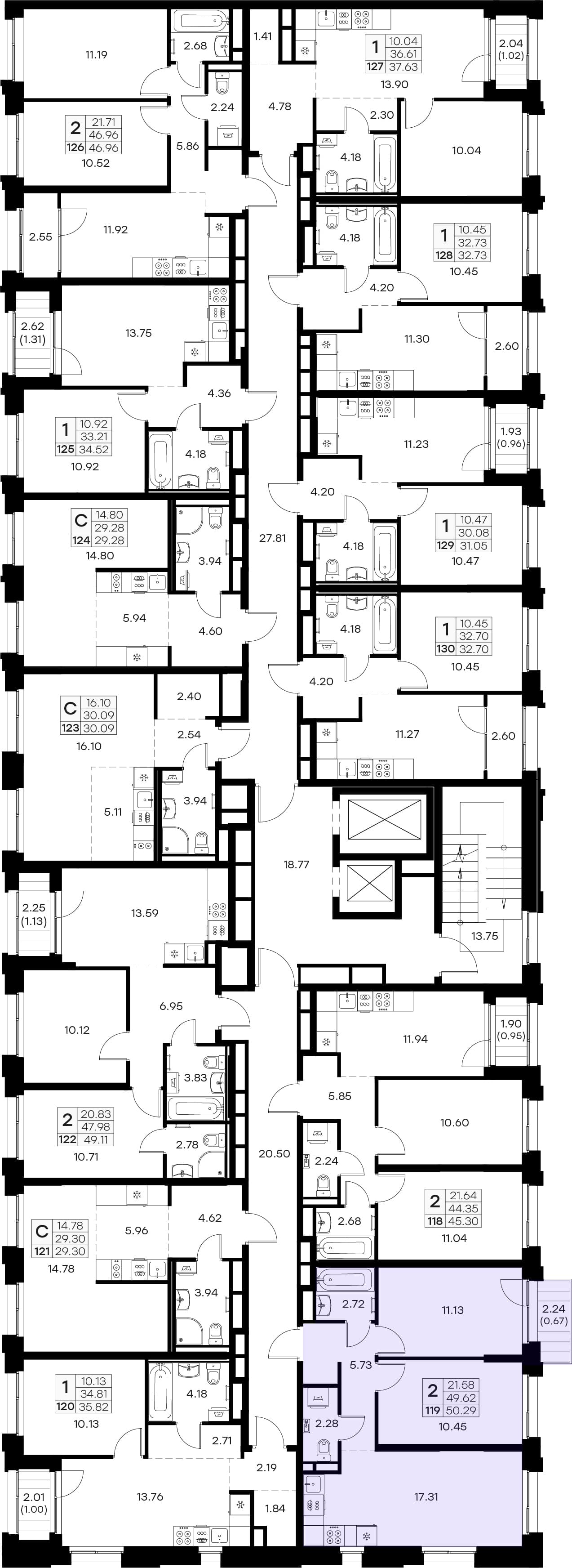 Расположение на этаже