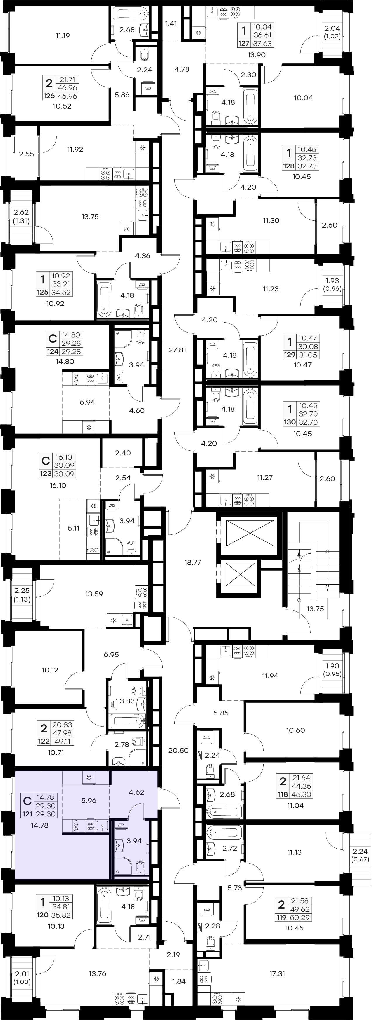 Расположение на этаже