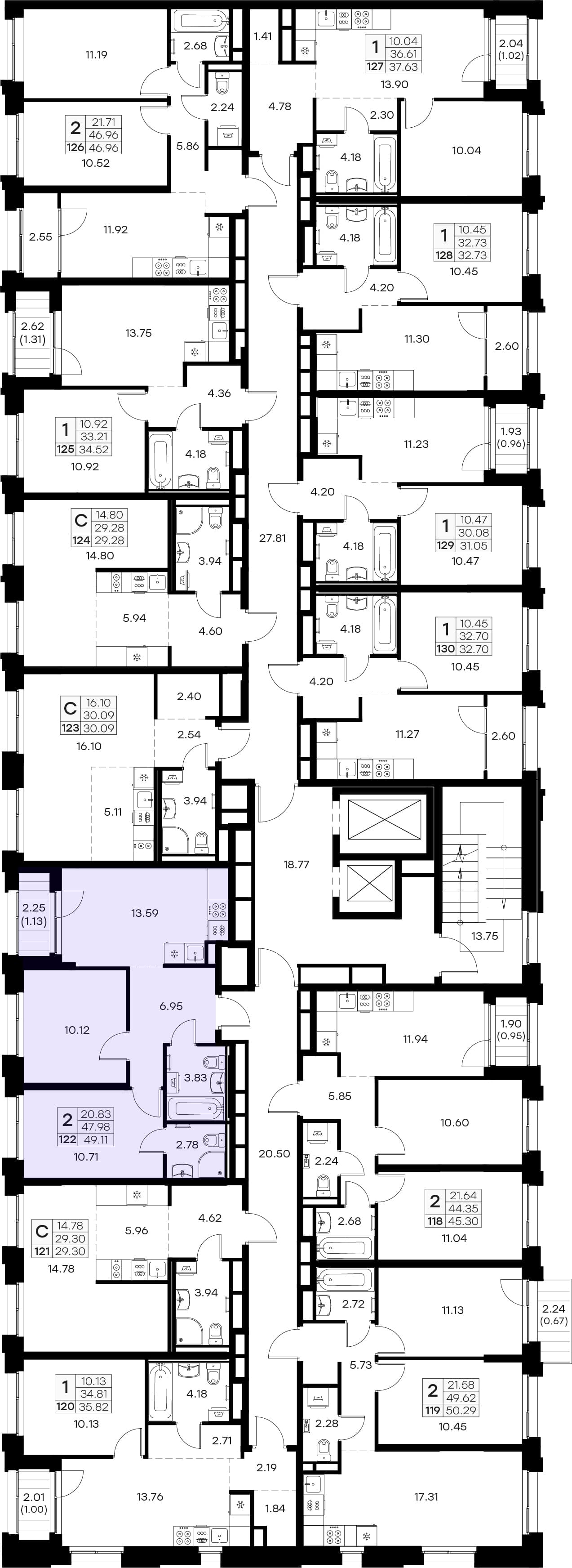 Расположение на этаже