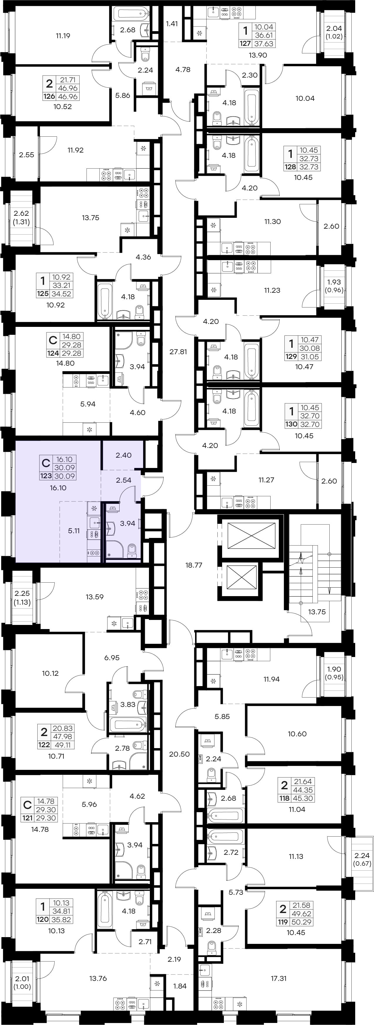 Расположение на этаже