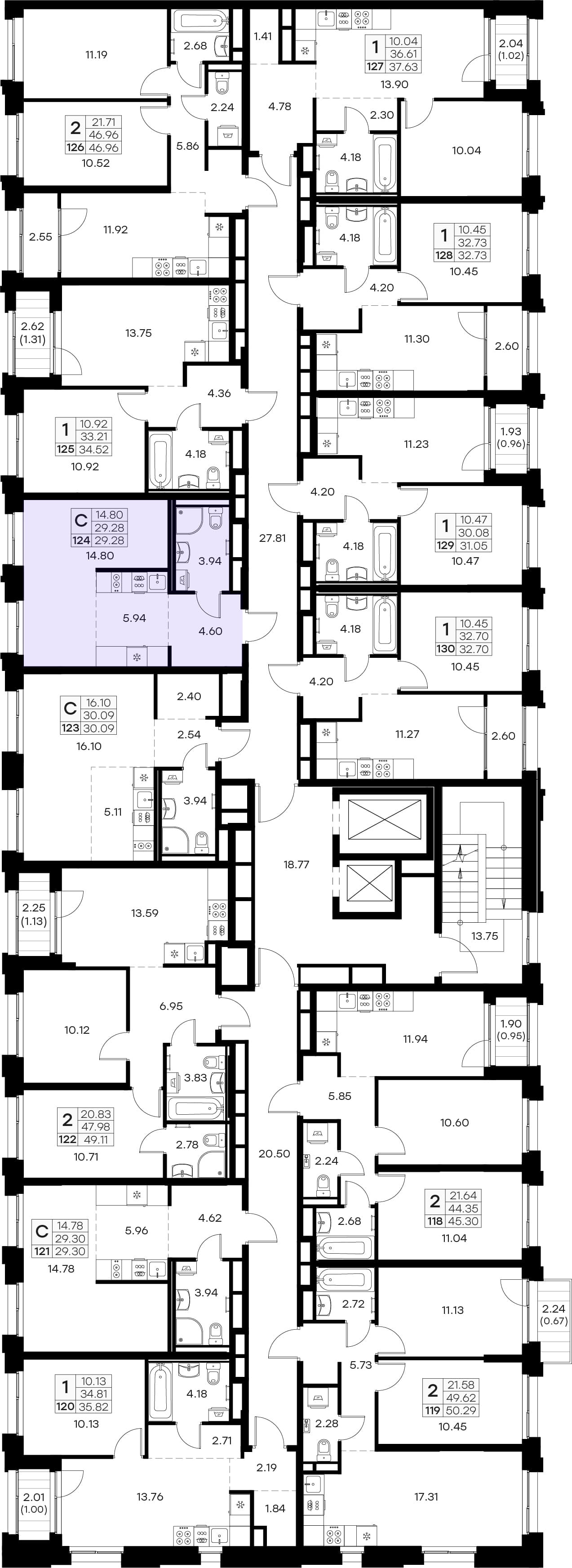 Расположение на этаже