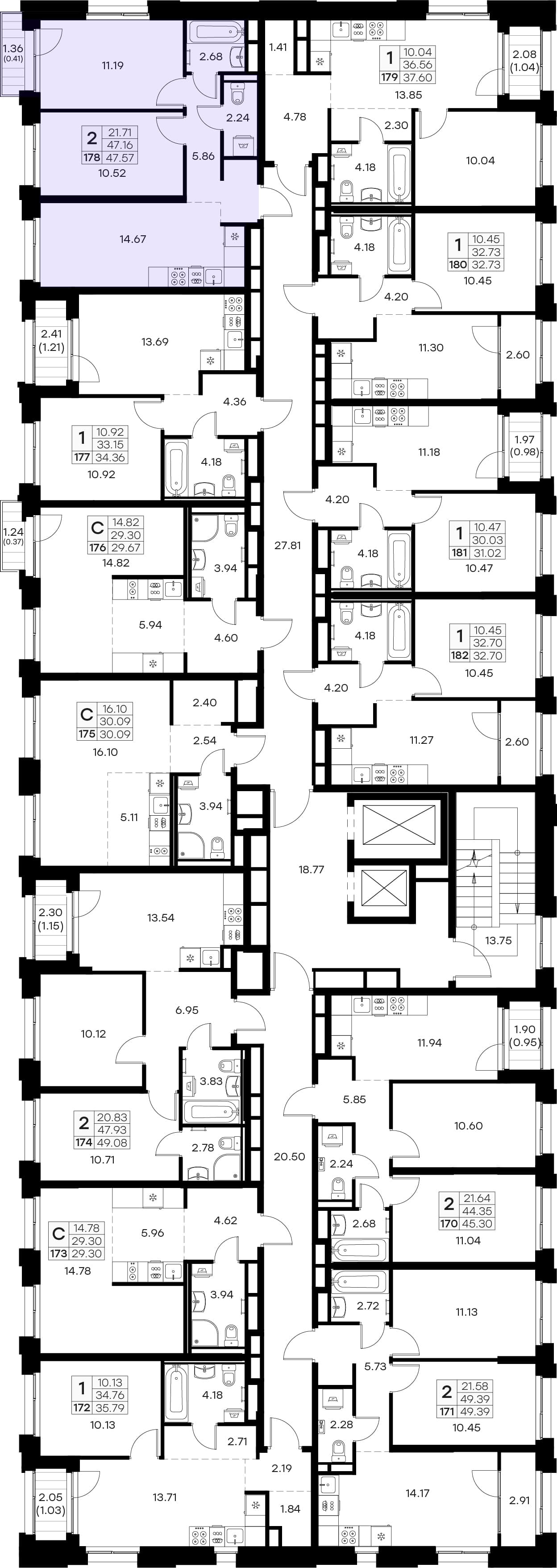 Расположение на этаже