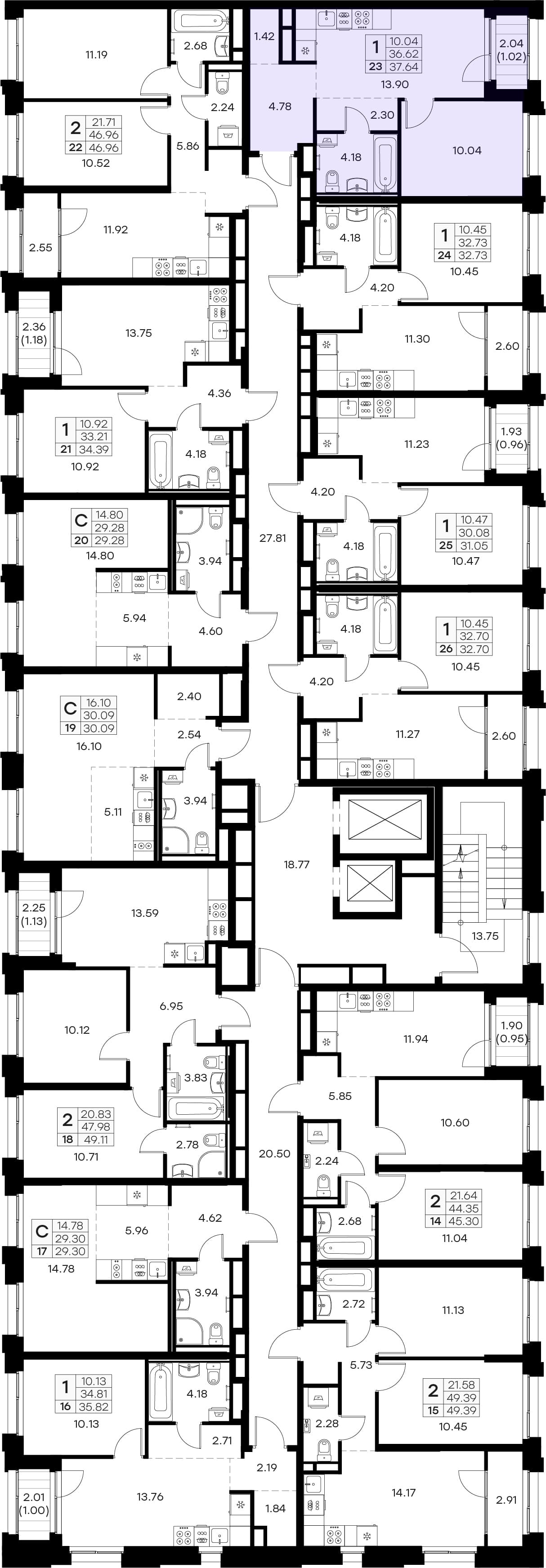 Расположение на этаже