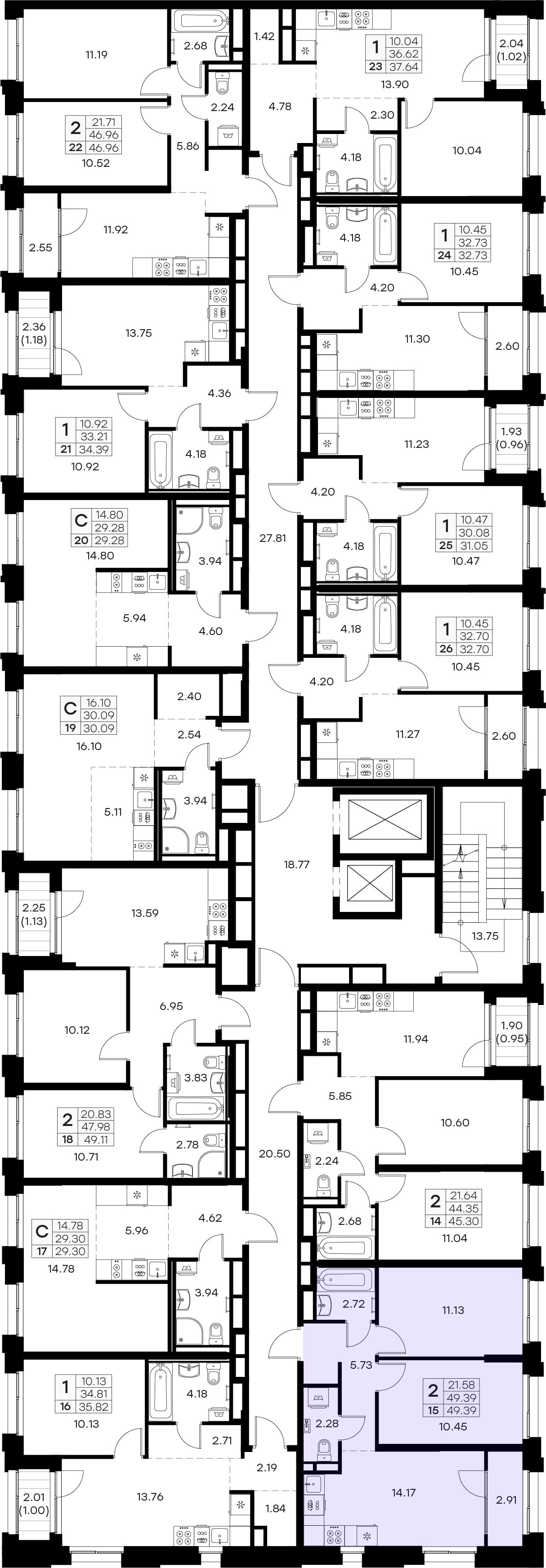 Расположение на этаже