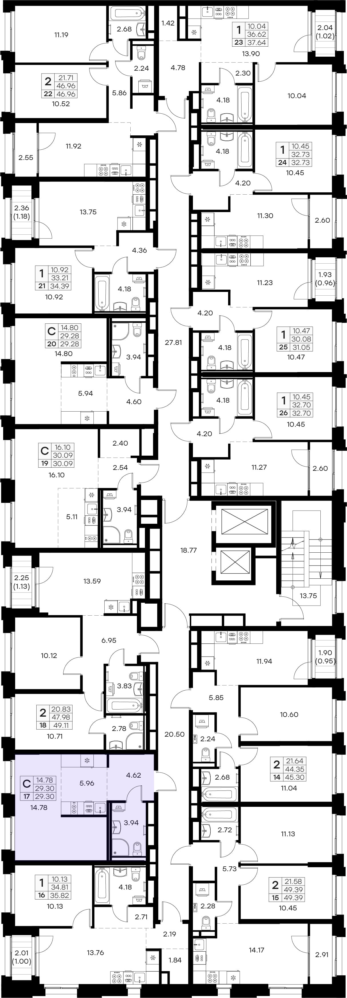 Расположение на этаже