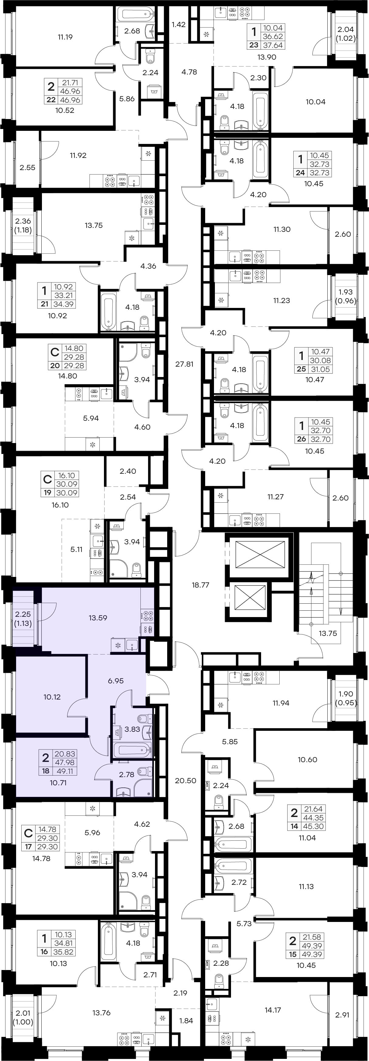 Расположение на этаже