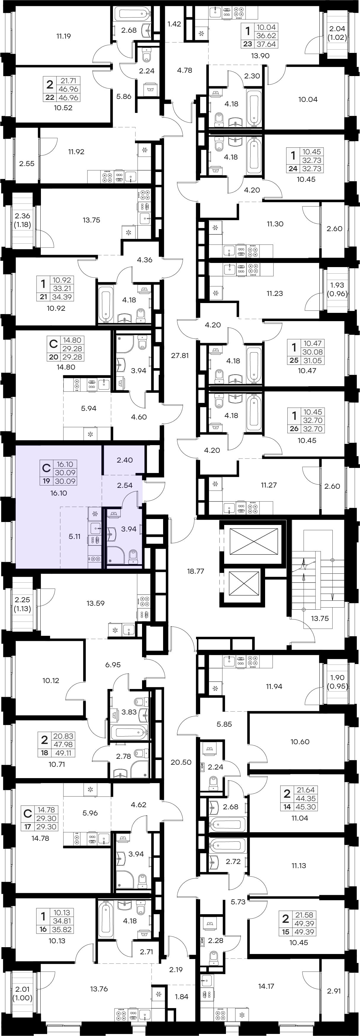 Расположение на этаже