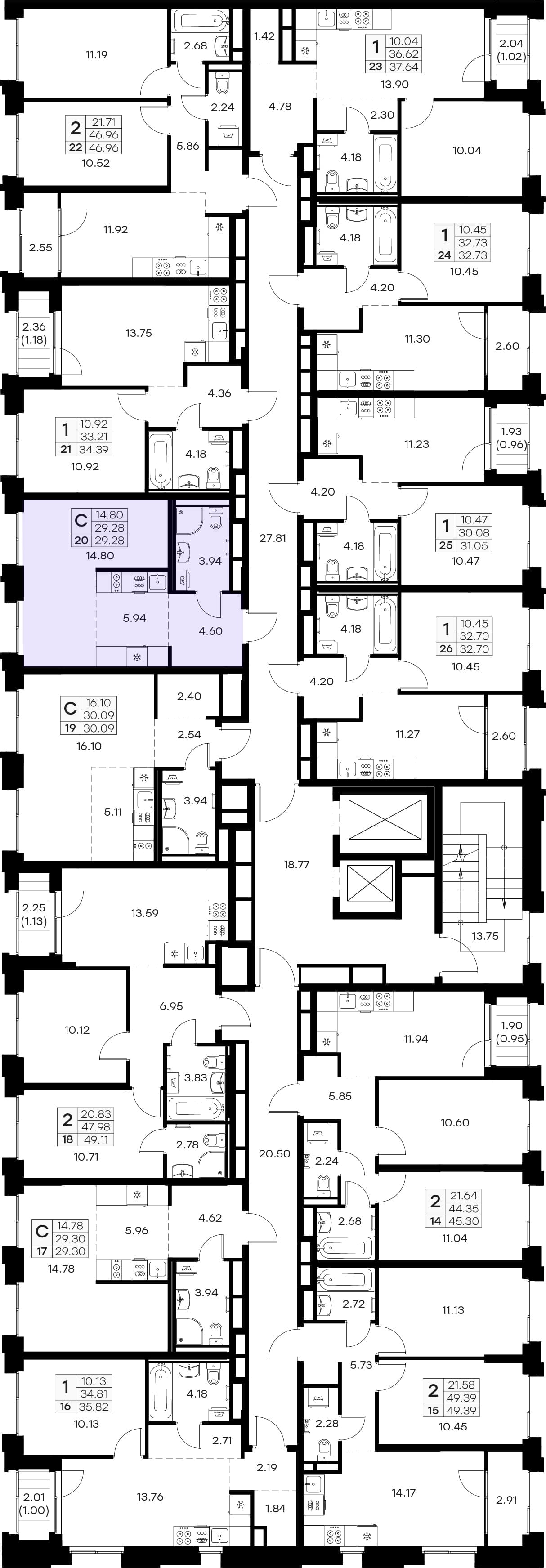 Расположение на этаже