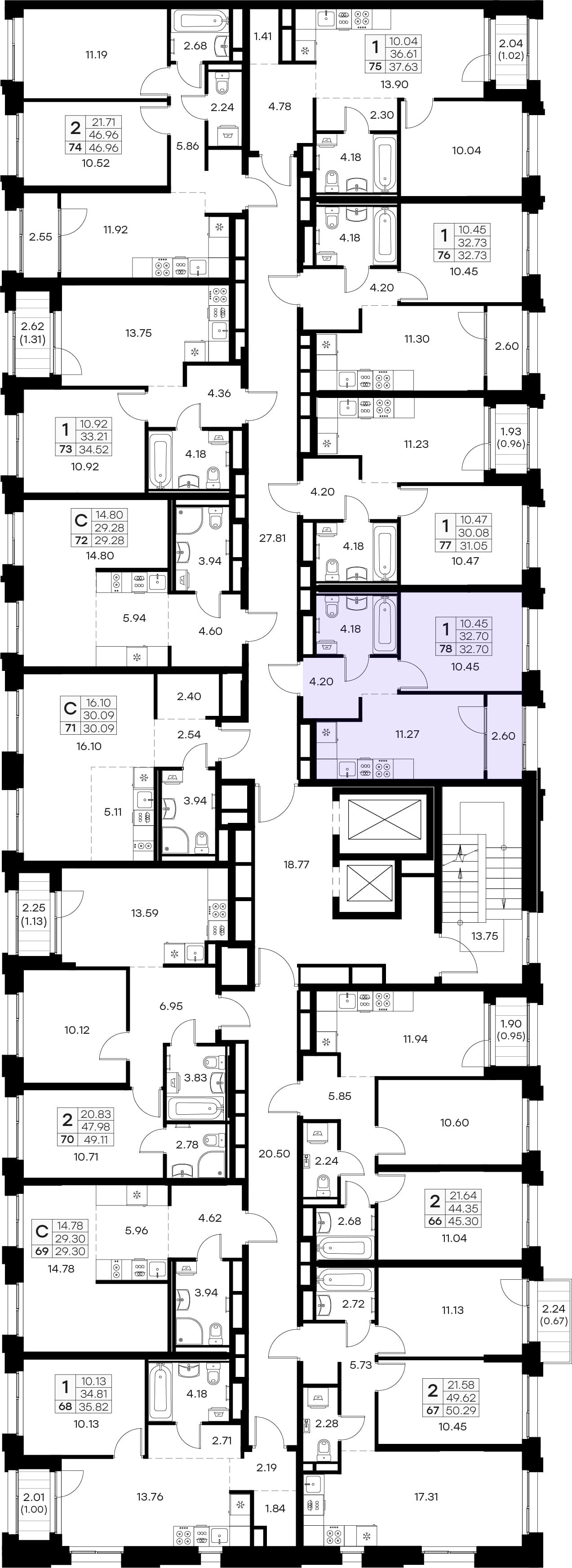 Расположение на этаже