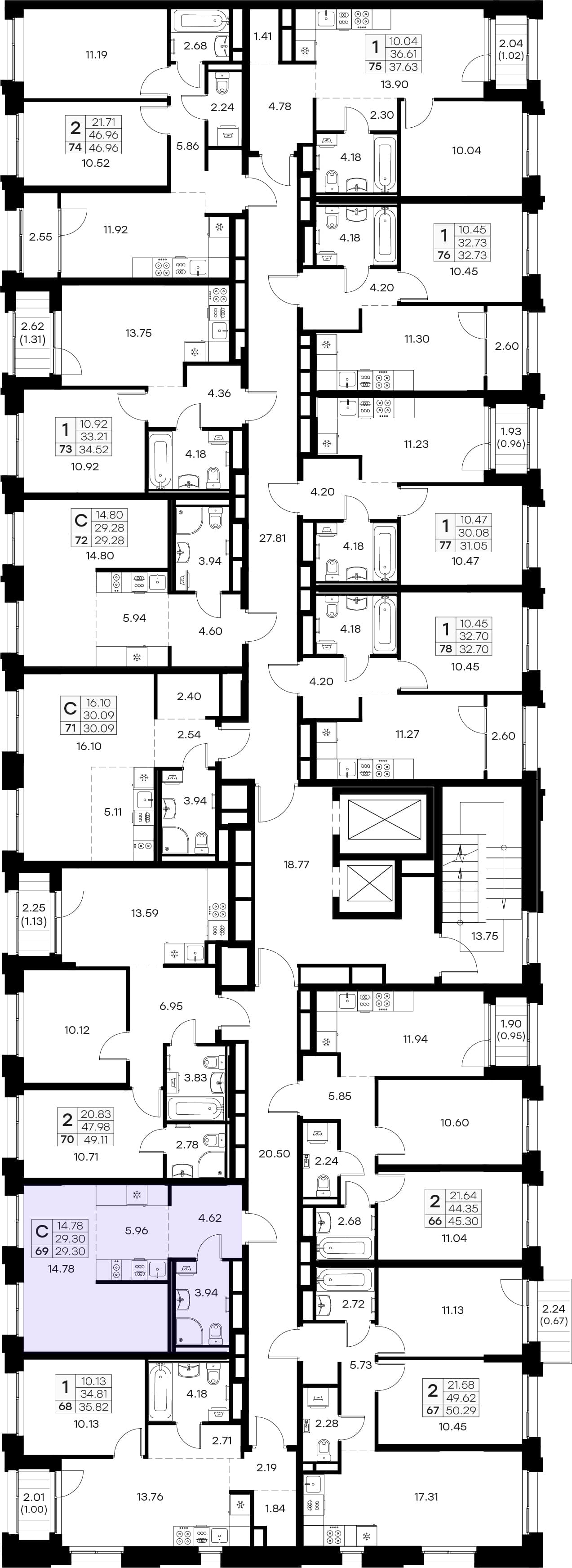 Расположение на этаже