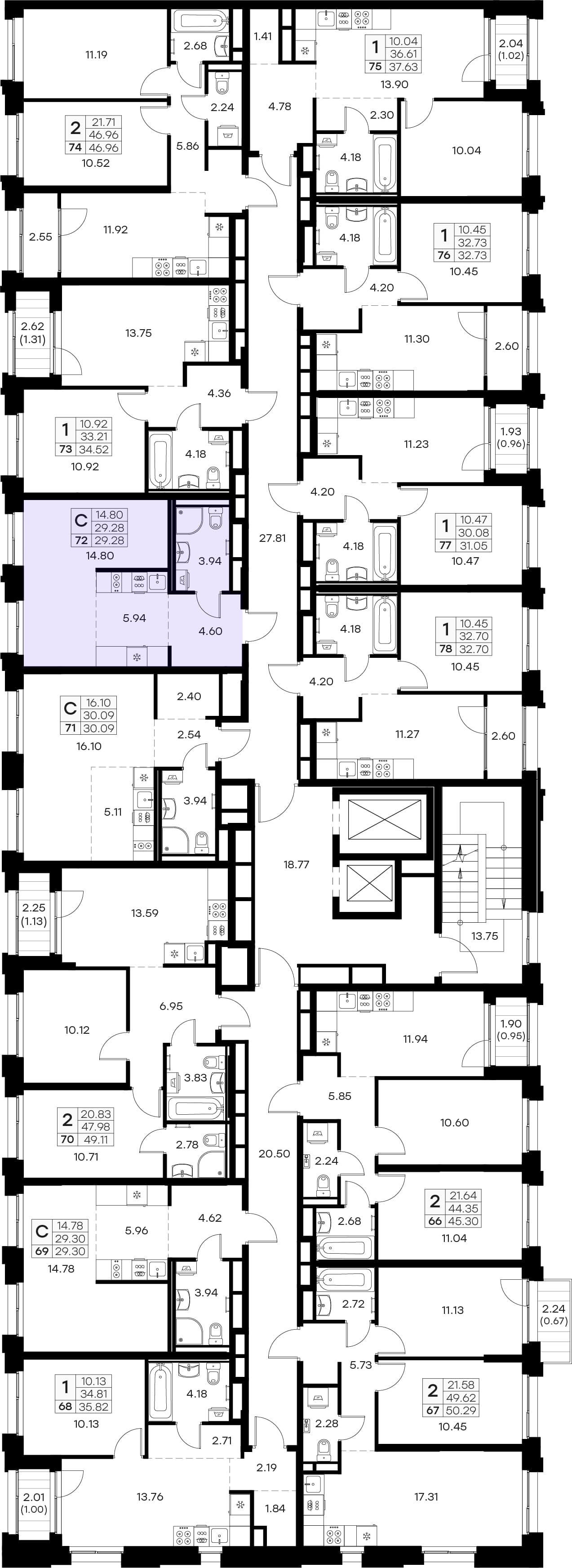 Расположение на этаже