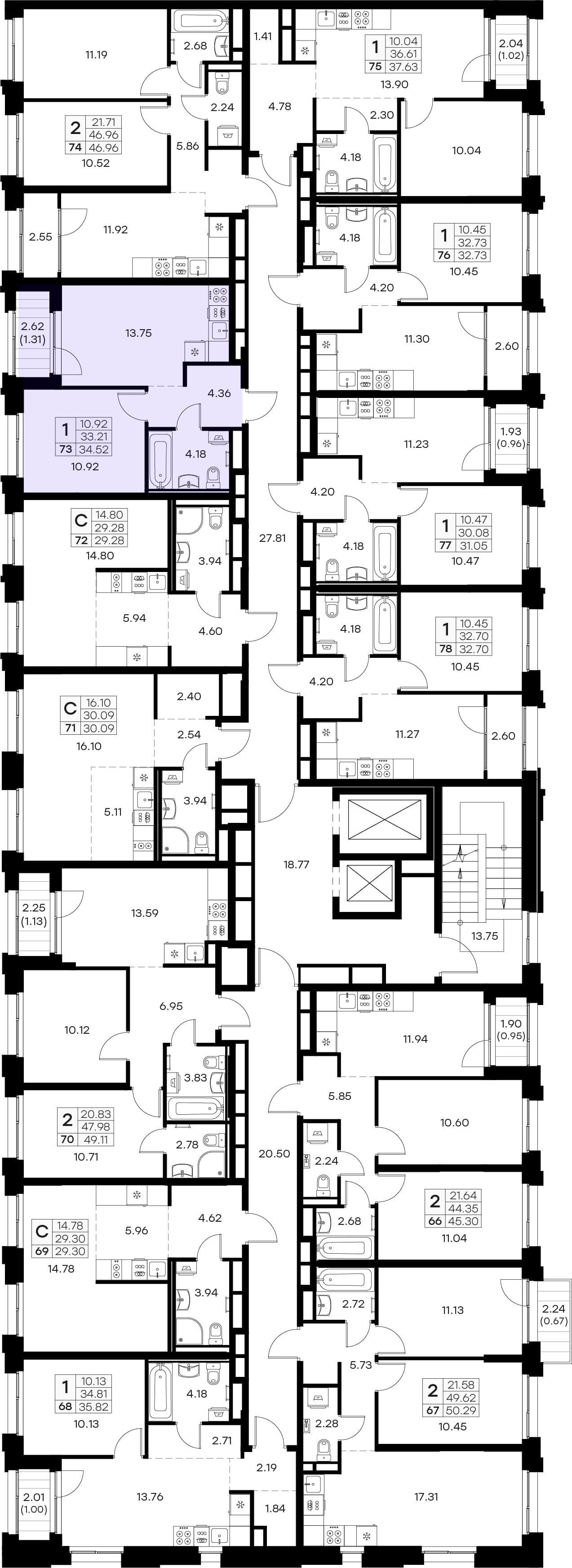 Расположение на этаже