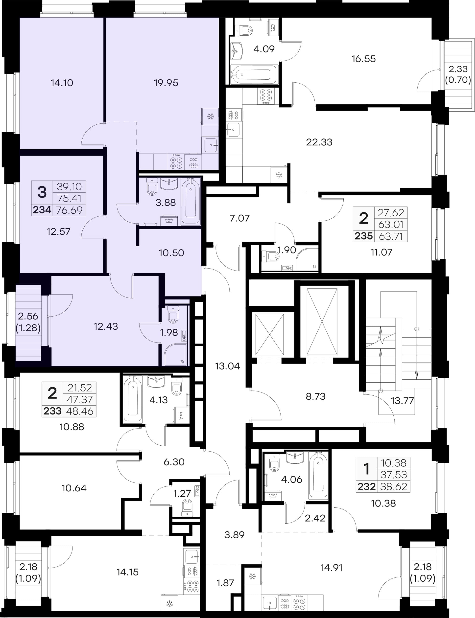 Расположение на этаже