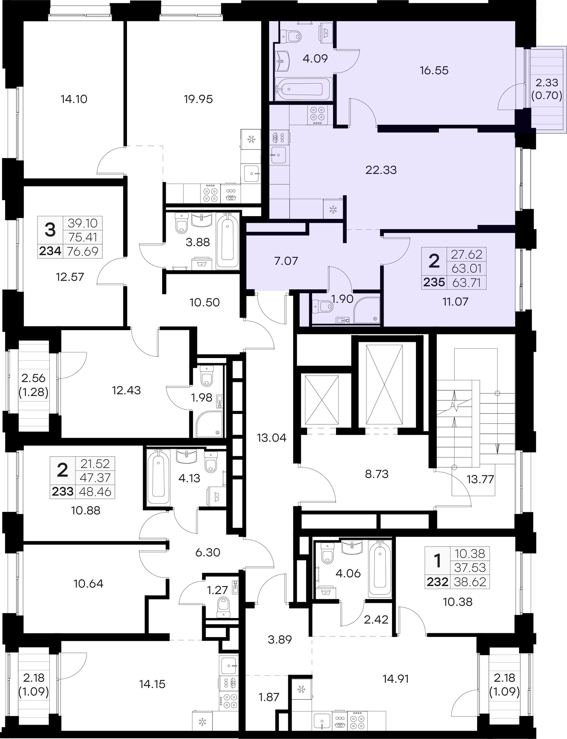 Расположение на этаже