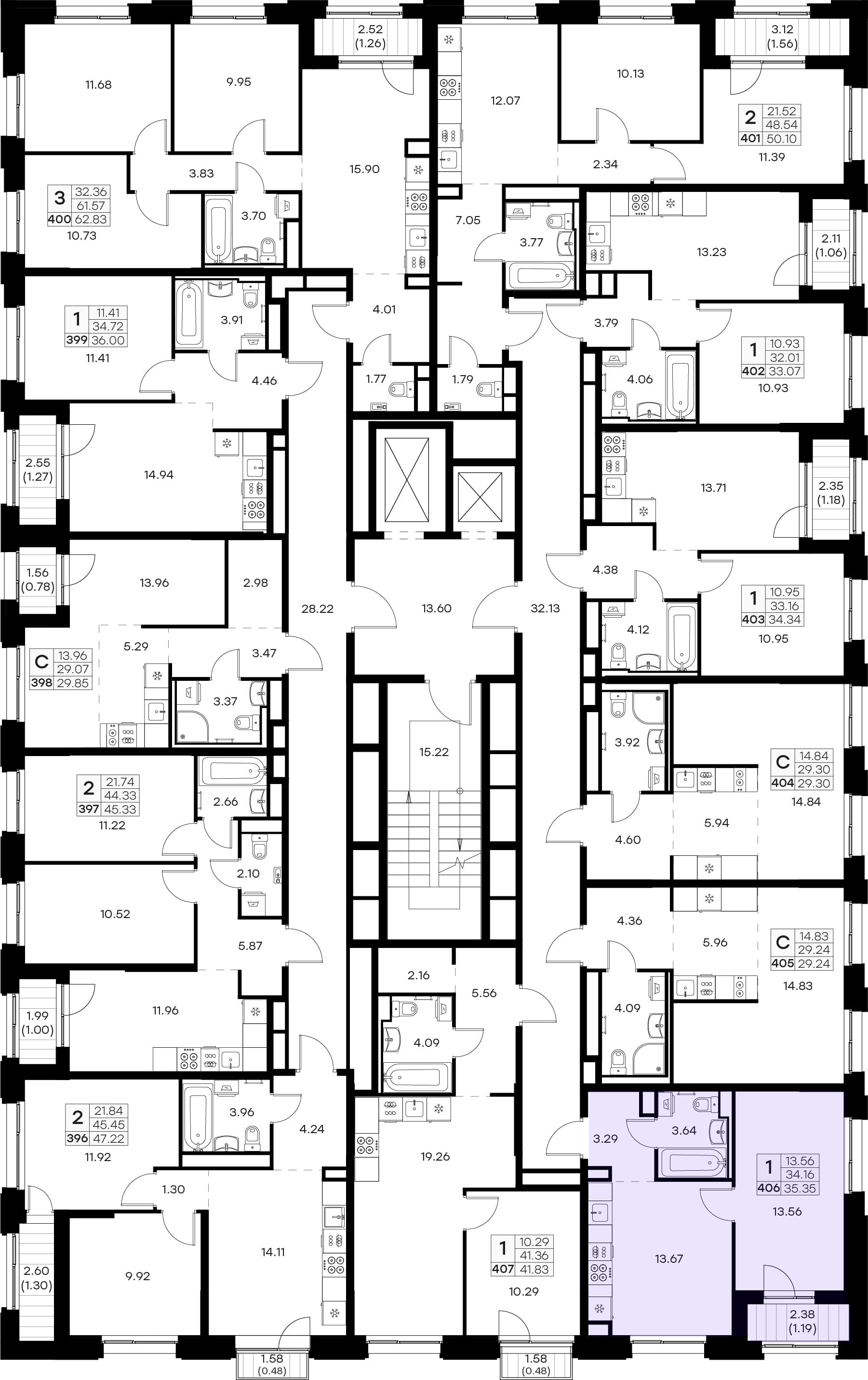 Расположение на этаже