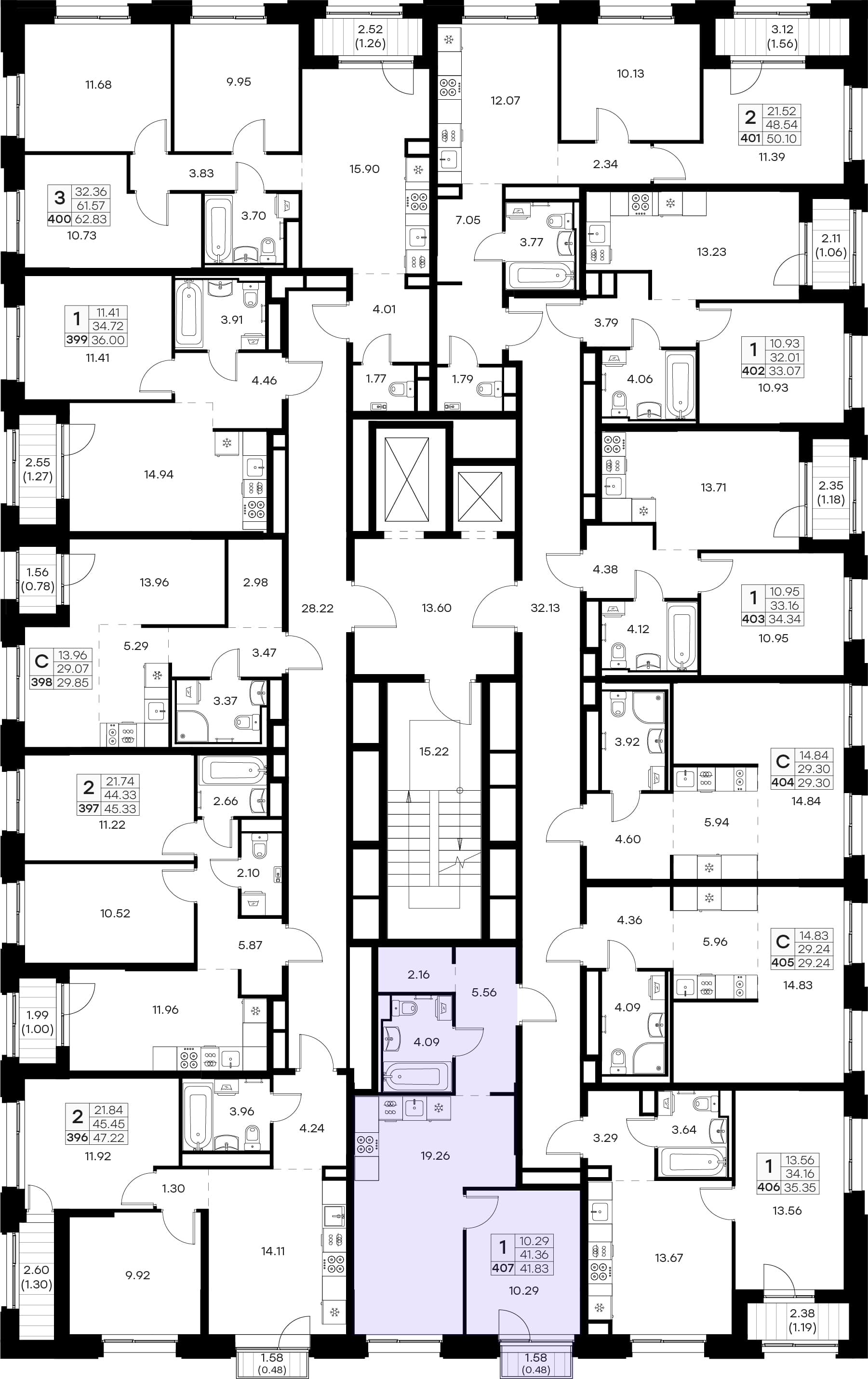 Расположение на этаже