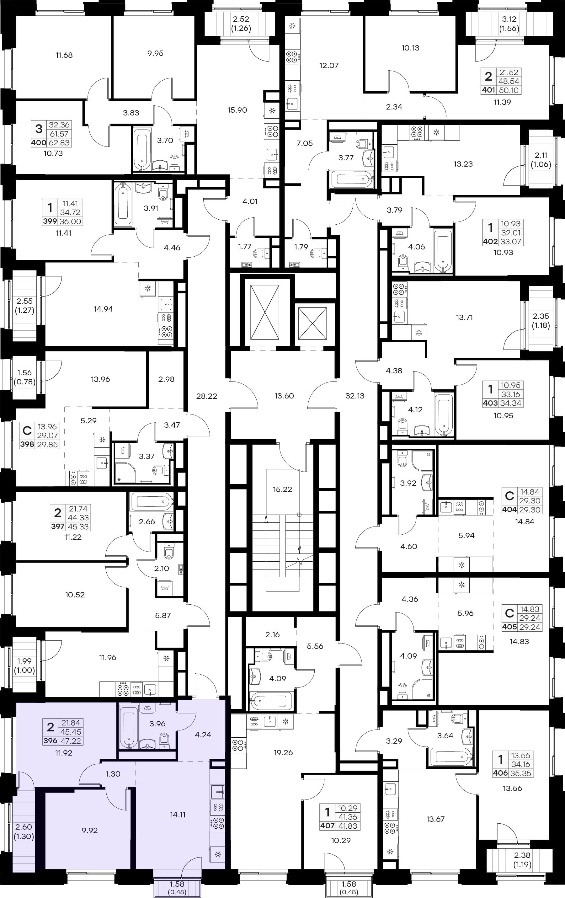 Расположение на этаже