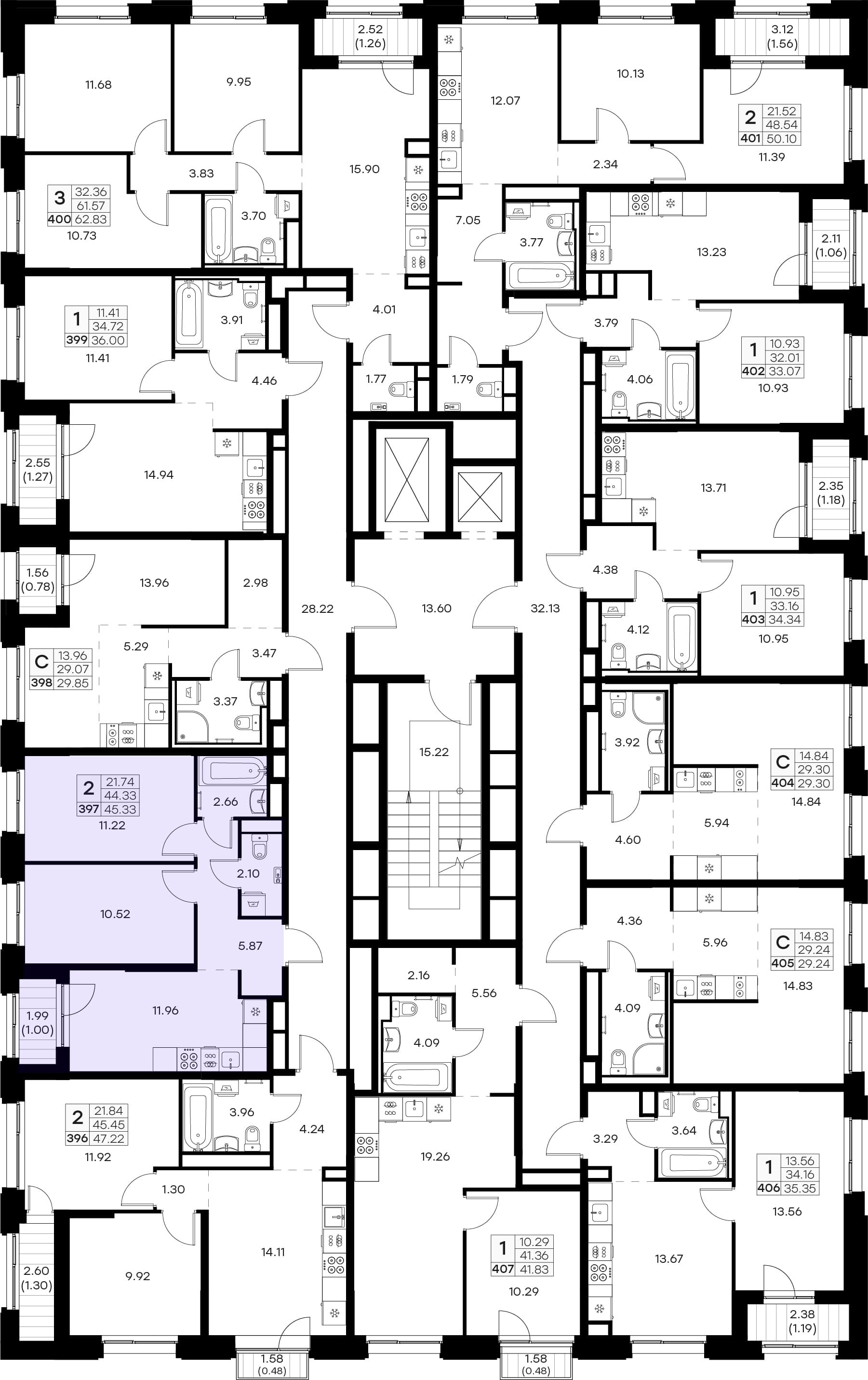 Расположение на этаже