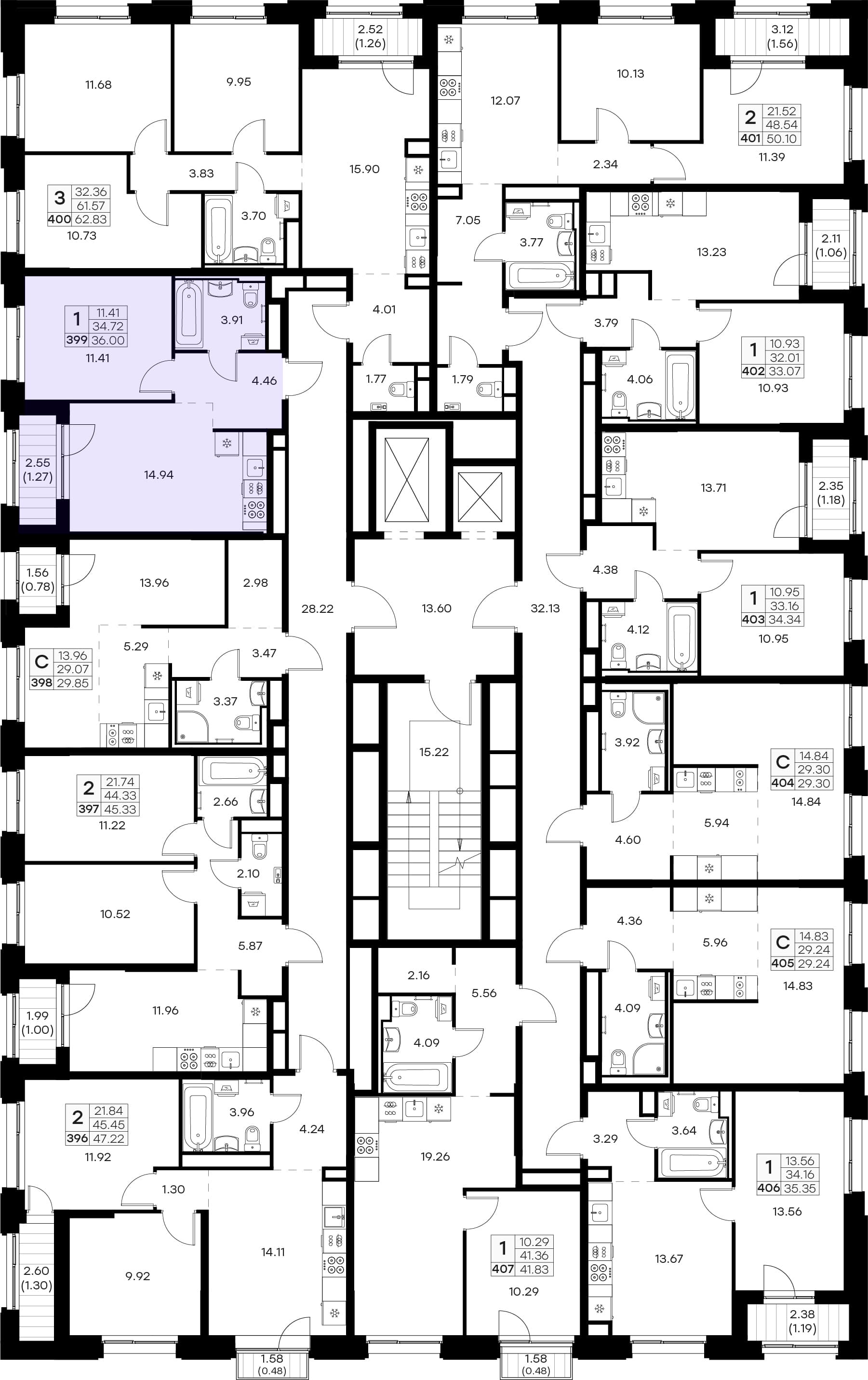 Расположение на этаже