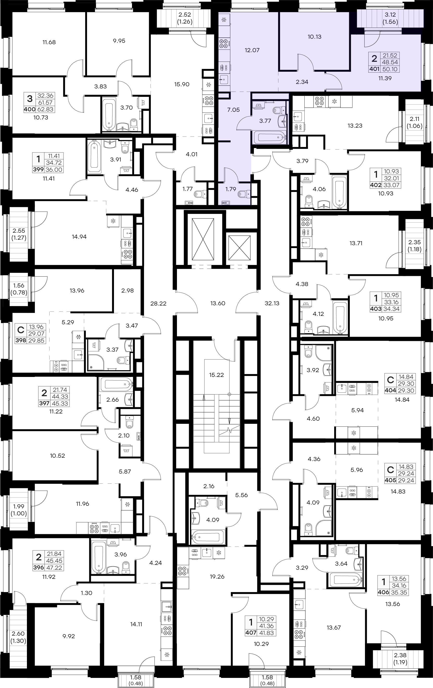 Расположение на этаже