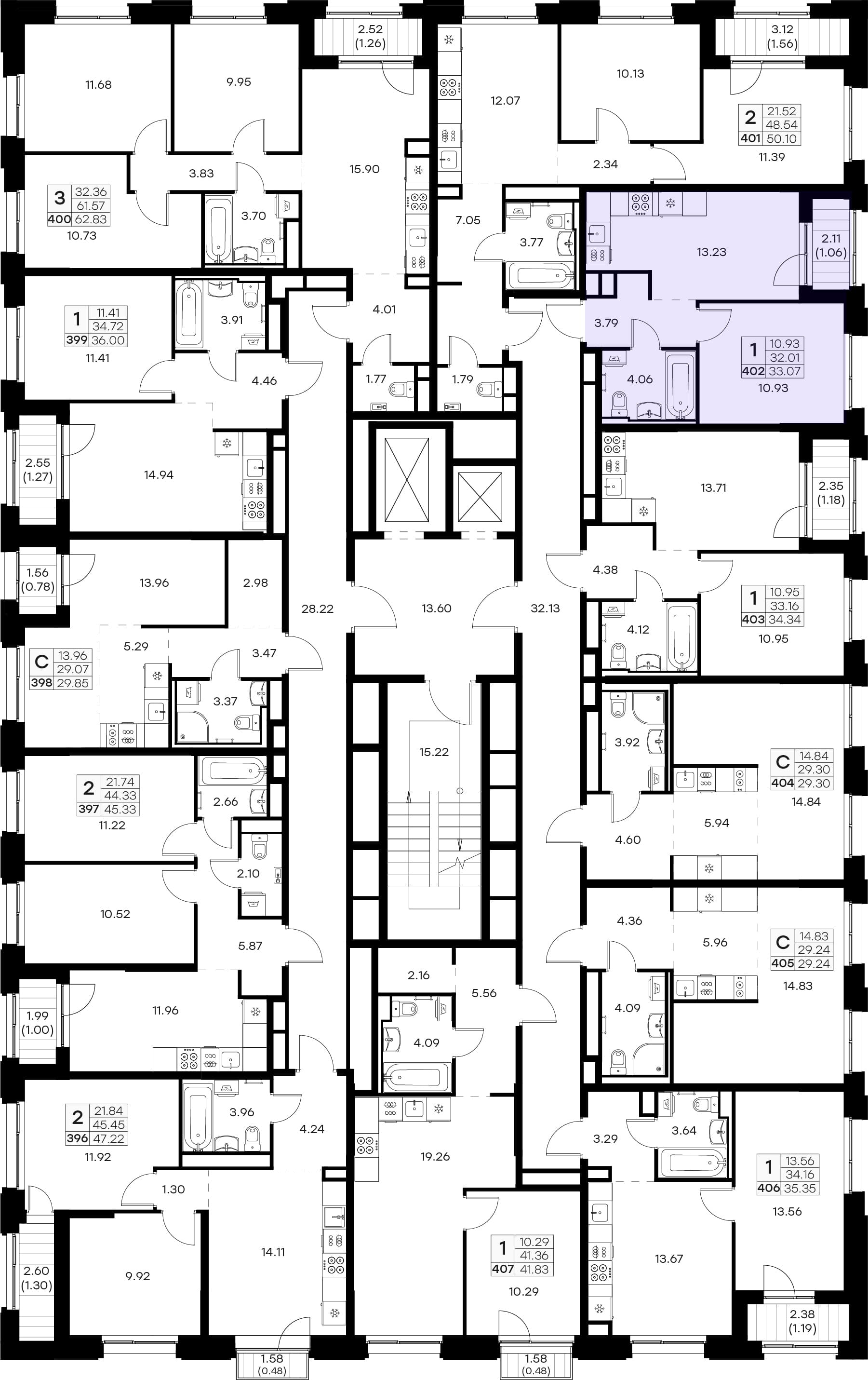 Расположение на этаже