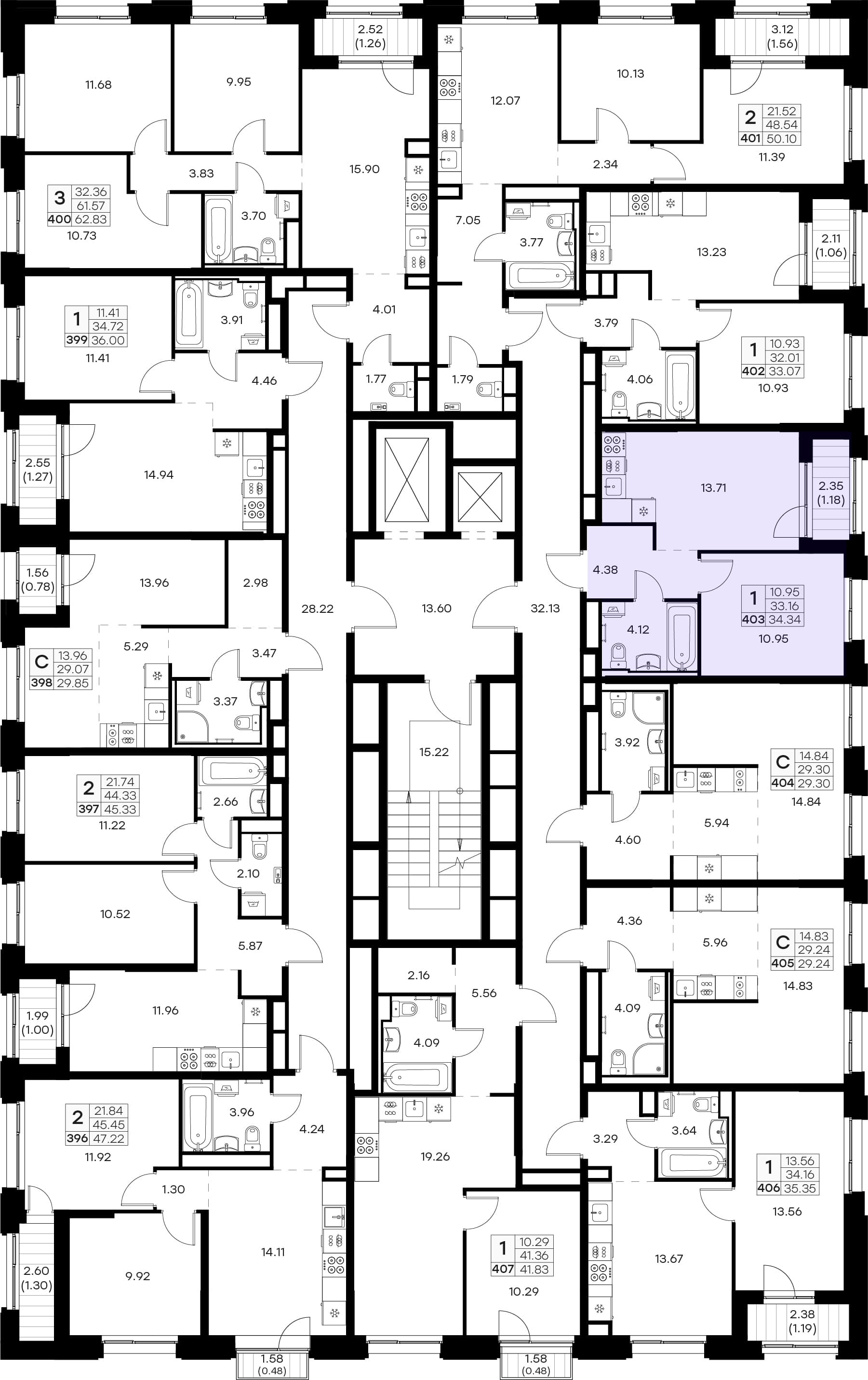 Расположение на этаже